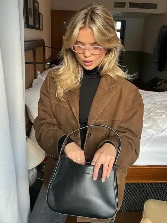 

Retro Women's Long Sve Jaet Outerwear Casual Thin Medium Length Spring Faion Ladies' Retro Sle Coat