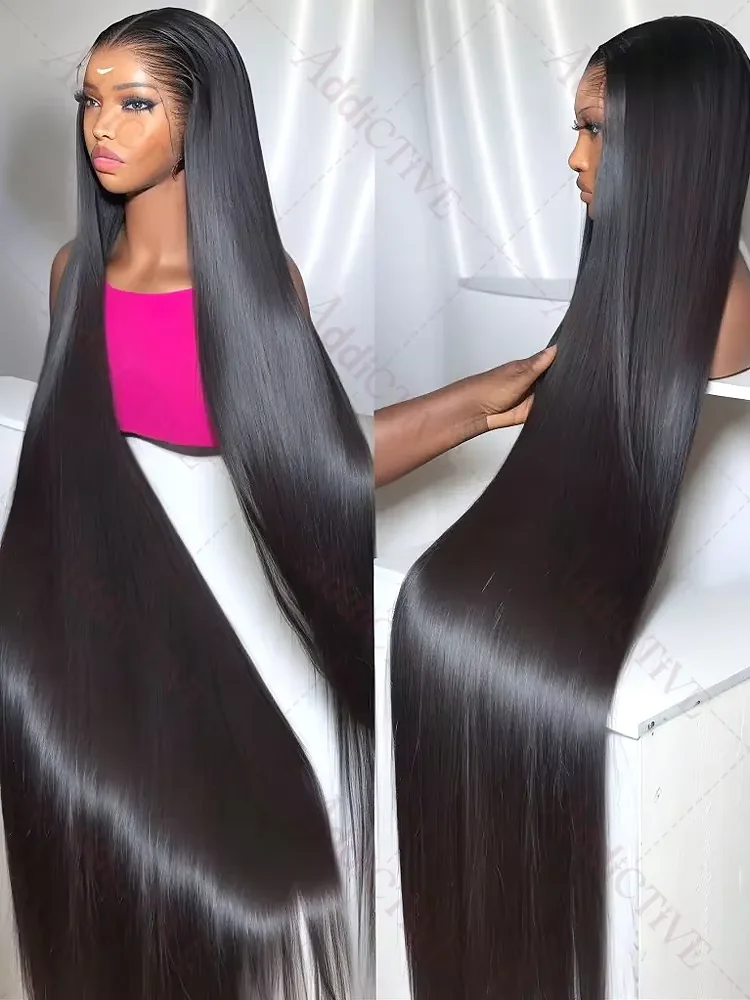 220% HD Bone Straight 13x6 Lace Front Human Hair Wigs 30 40 Inches Transparent 13x4 Lace Frontal Wig 5x5 Closure Remy Hair Wig