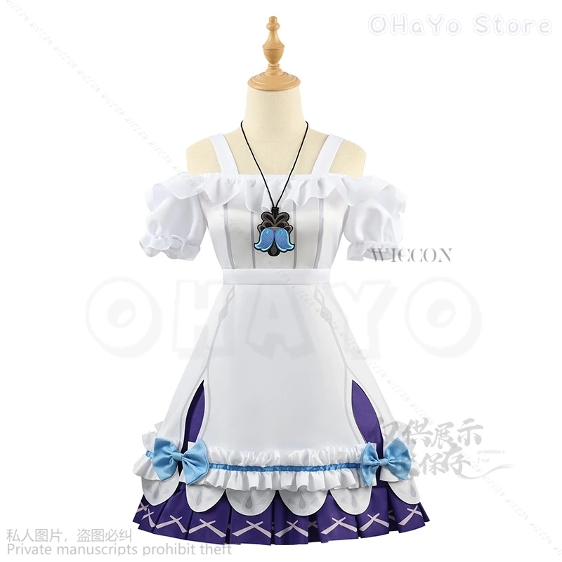 Spel Genshin Impact Jonge Clervie Cosplay Kostuum Pruik Lolita Hoofdband Jurk Ornament Halloween Outfit Voor Jonge Meisjes Cosplay