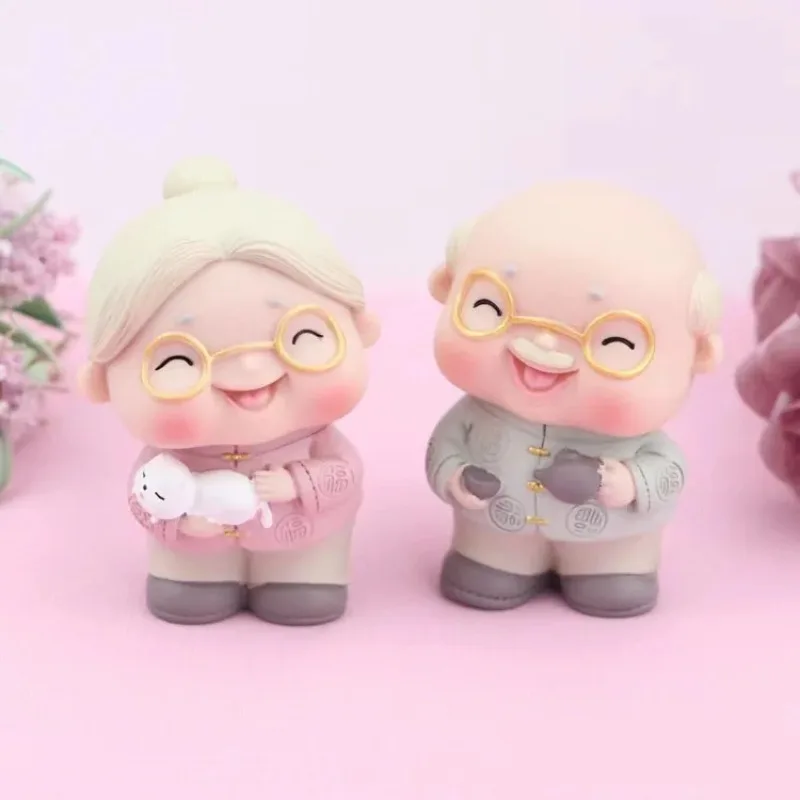 Cute Longevity Grandma Grandpa Grandparents Cake Topper for Birthday Party Decor  Dessert Love Gifts Chinese Baking Supplies