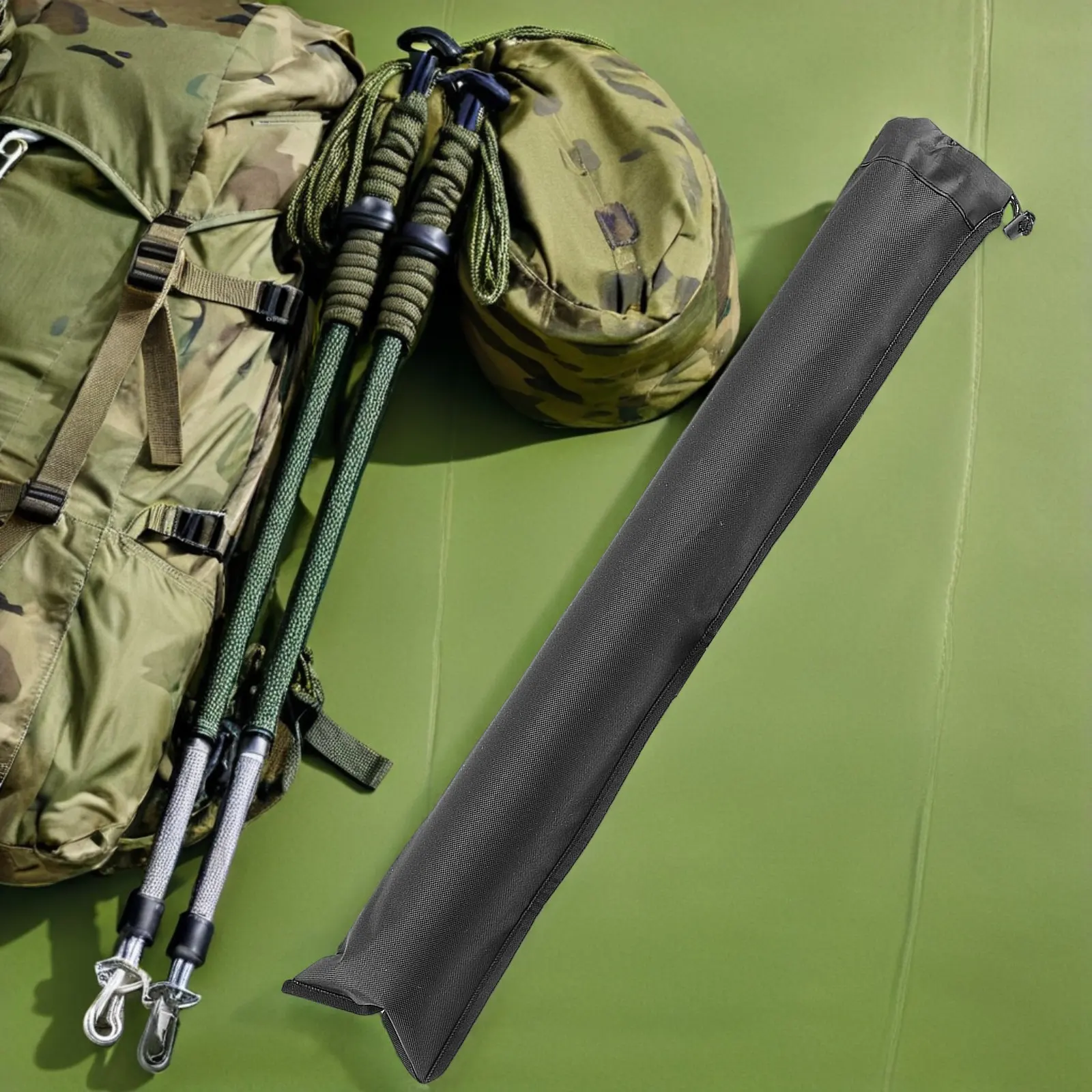 

4Pcs Trekking Poles Bag Compact Waterproof Waterproof Oxford Fabric Hiking Stick Carry Bag Adjustable Shoulder Strap Outdoor