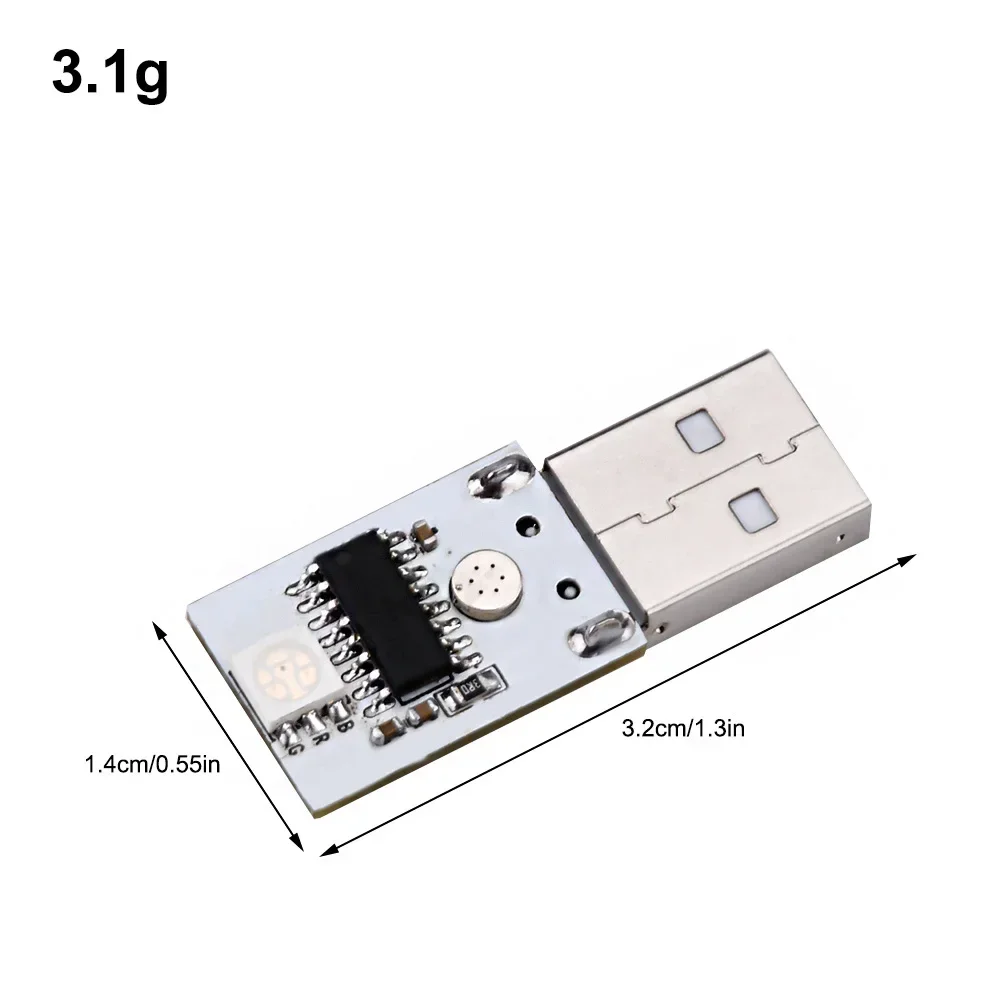 Mini carte de poche USB alimentation LED Module 1W LED Intelligent chinois/anglais commande vocale Module de veilleuse 6 couleurs changer librement