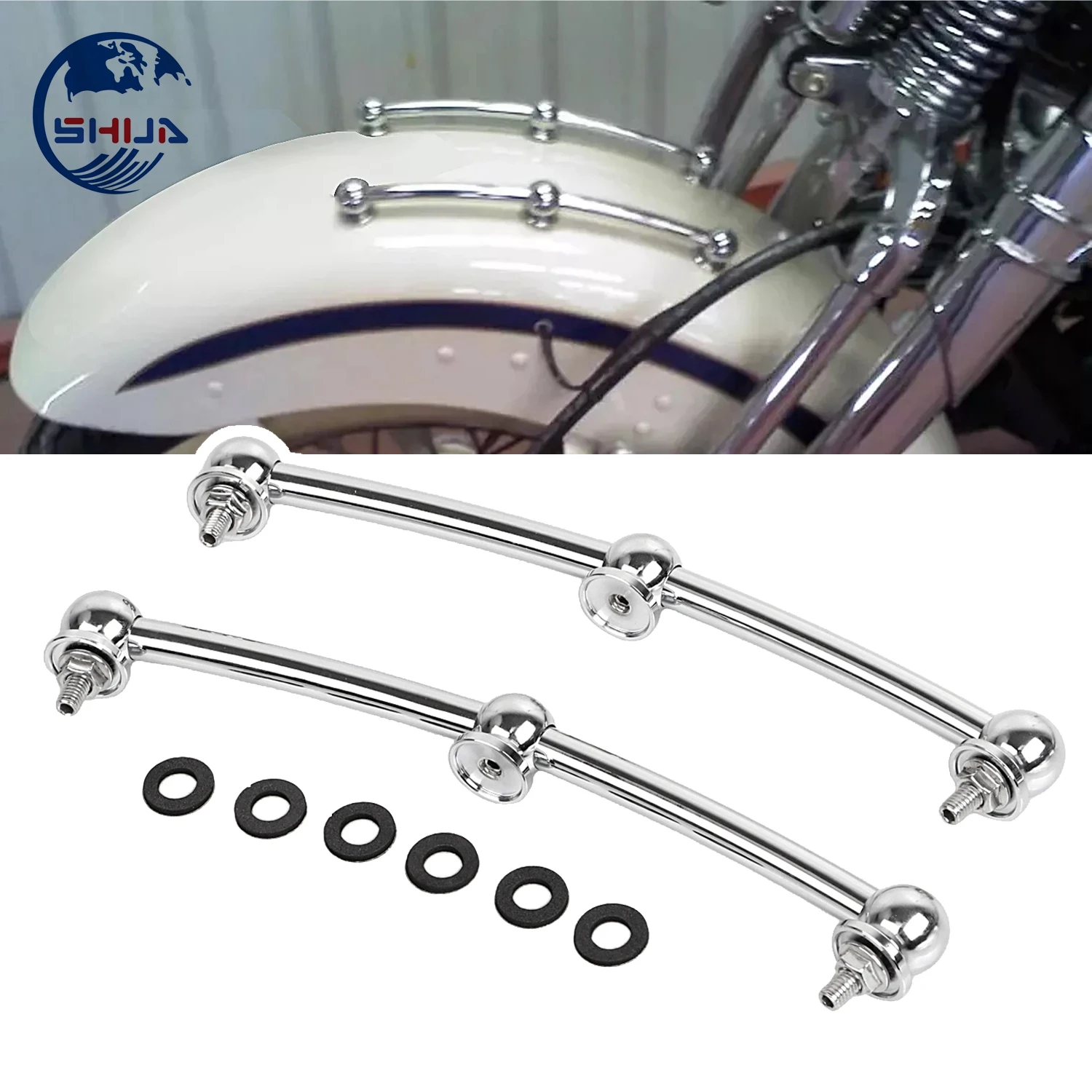 Chrome CNC Aluminum Front Fender Side Spear Trim Fit For Harley Heritage Softail Springer FLSTC EFI FLSTCI FLSTN FLSTSC