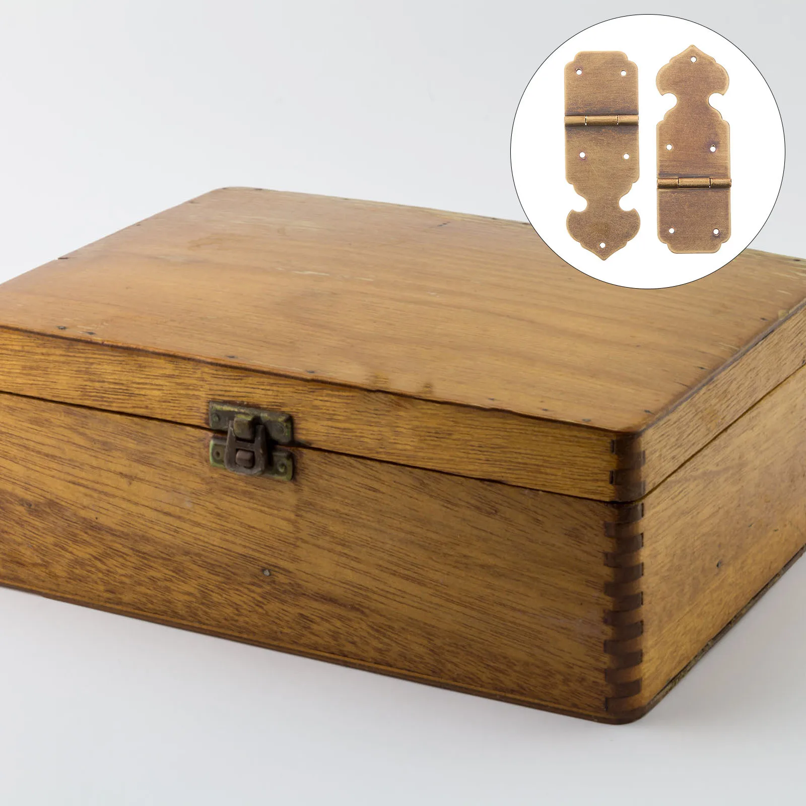 

2Pcs Brass Hinges for Jewelry Box Cabinet Chest Door Vintage Decorative Hinges Vintage Door Hardware Hinges,