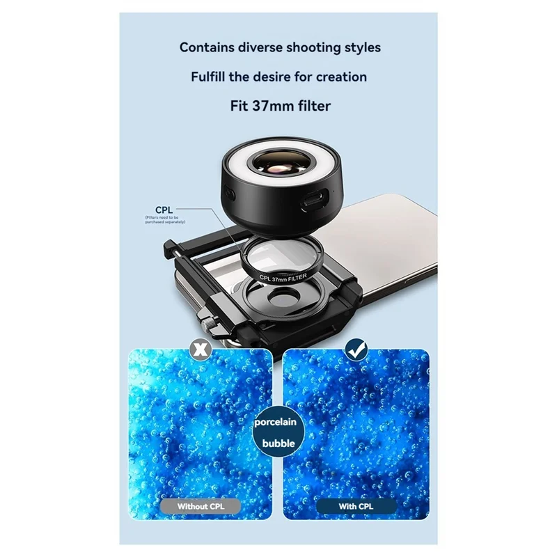 Y42A-MS120 Phone Microscope Professional Identification Lens 120X HD Magnifying Jewelens With 19 Light Modes 36 LED Lamp Beads