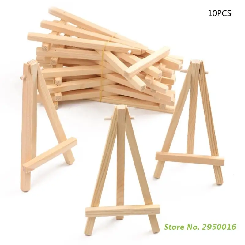 10pcs/lot Mini Artist Wooden Easel Wood Wedding Table Card Stand Display Holder For Party Decor Art Painting 8x15cm