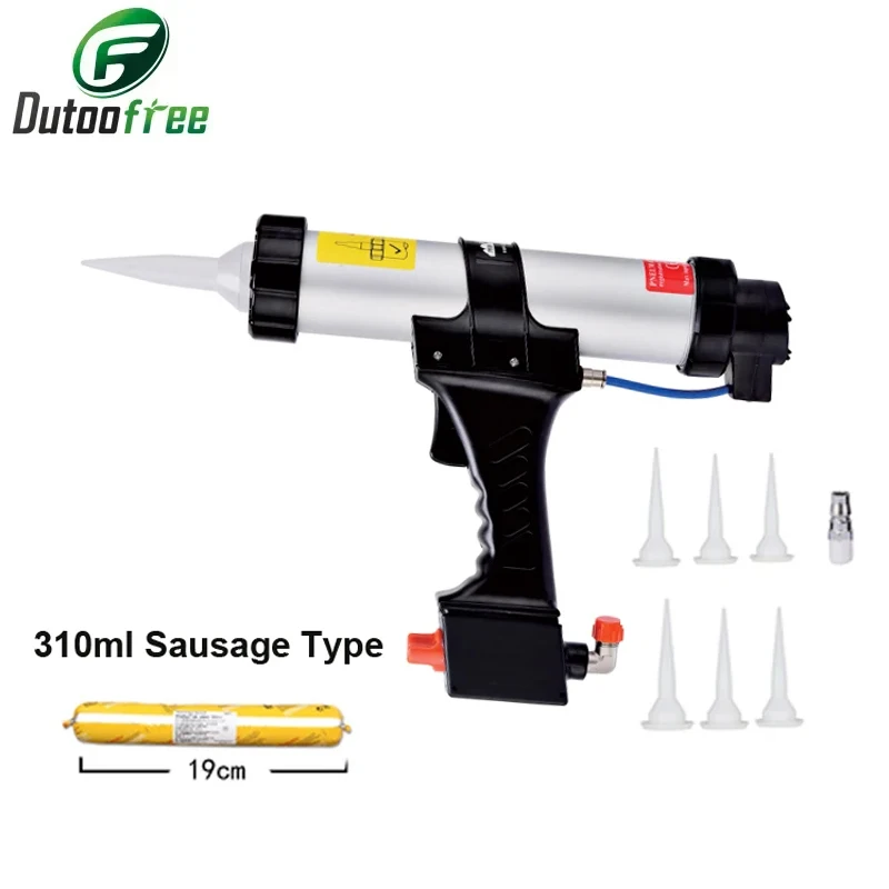 Pistola de calafetagem pneumática com válvula de regulação rápida, pistola de cartucho de 310ml para pintura e decoração de silicone