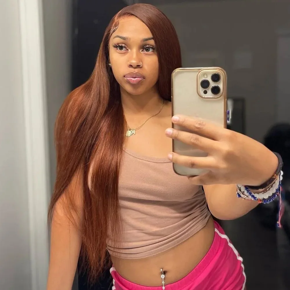 

13x4 Lace Front Chocolate Brown Straight Wig 200% Density Brazilian 13x6 Transparent Hd Lace Frontal Human Hair Wigs For Women 40 46 Inch