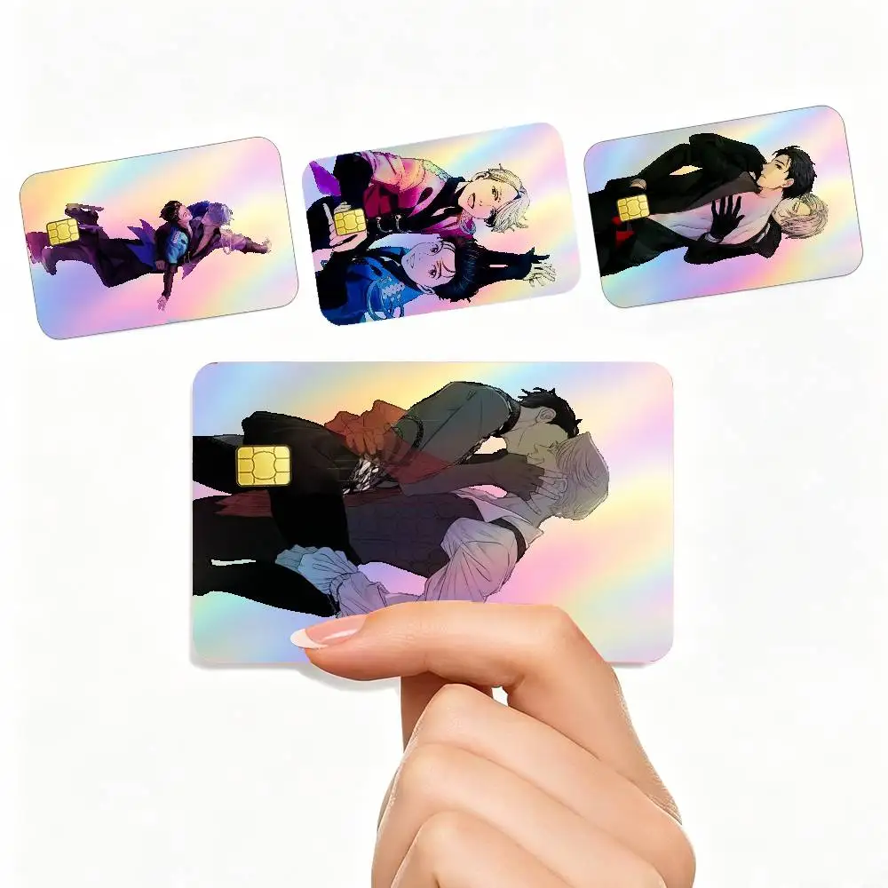 Figure Skating Yuri on Ice    4pcs 1Set Card Stickers Small Waterproof Chip 4PCS Card Sticker Anti-Scratch