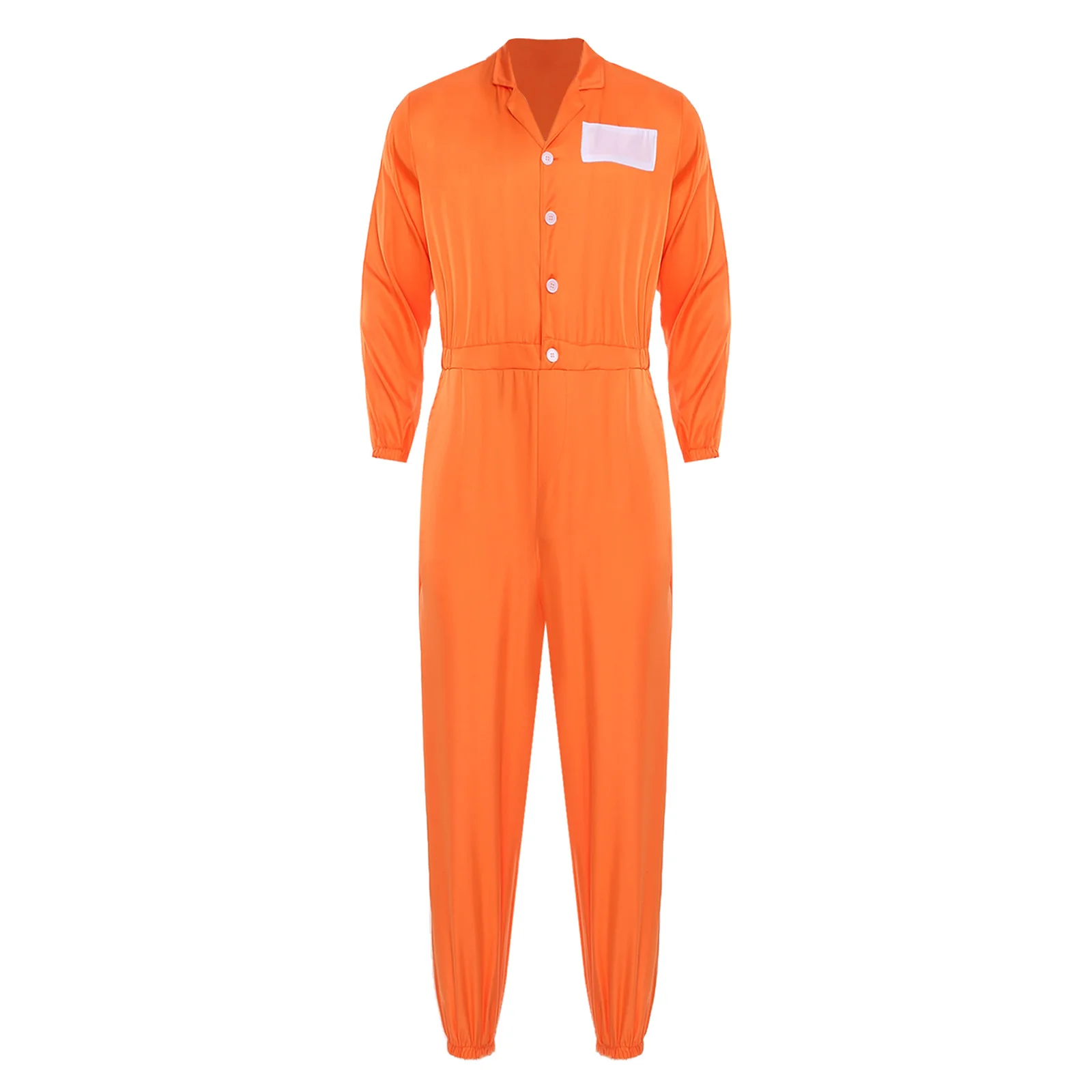 

Men Prisoner Jail Cosplay Orange Romper Jumpsuit Stylish Prison Letter Print Bodysuits Carnival Inmate Jail Role Play Outfits