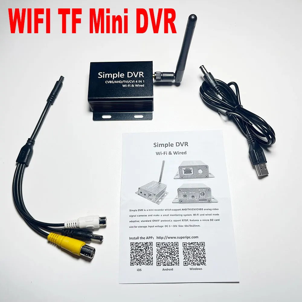 Nouveau mini enregistreur DVR Wifi 1CH, prend en charge les caméras 1080P 2MP AHD CVI TVI CVBS, système de sécurité / surveillance vidéo cloud P2P