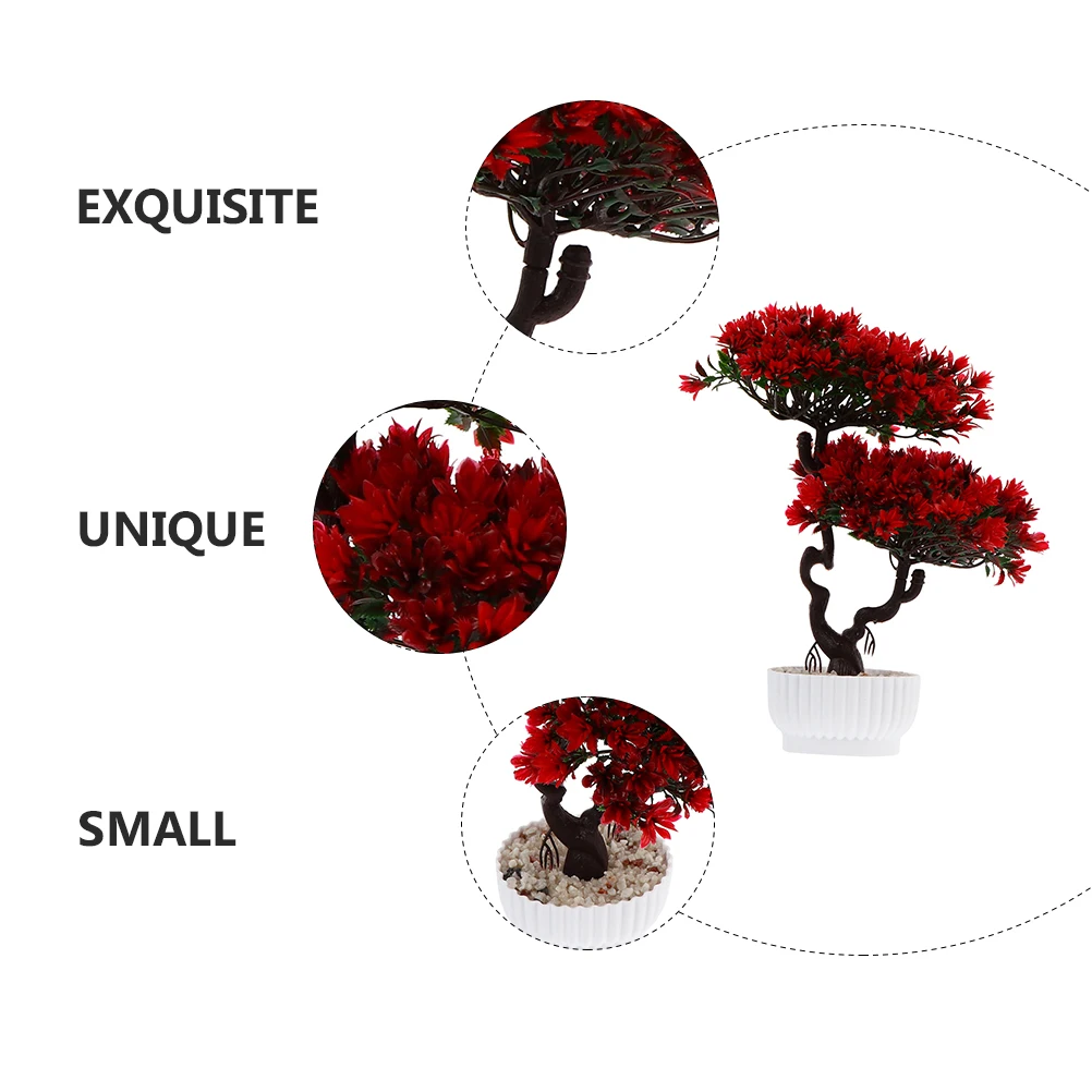 

2 Pcs Simulated Welcoming Pine Potted Plant Artificial Flower Decor Simulation Bonsai Ornament Green Leaves Plastic