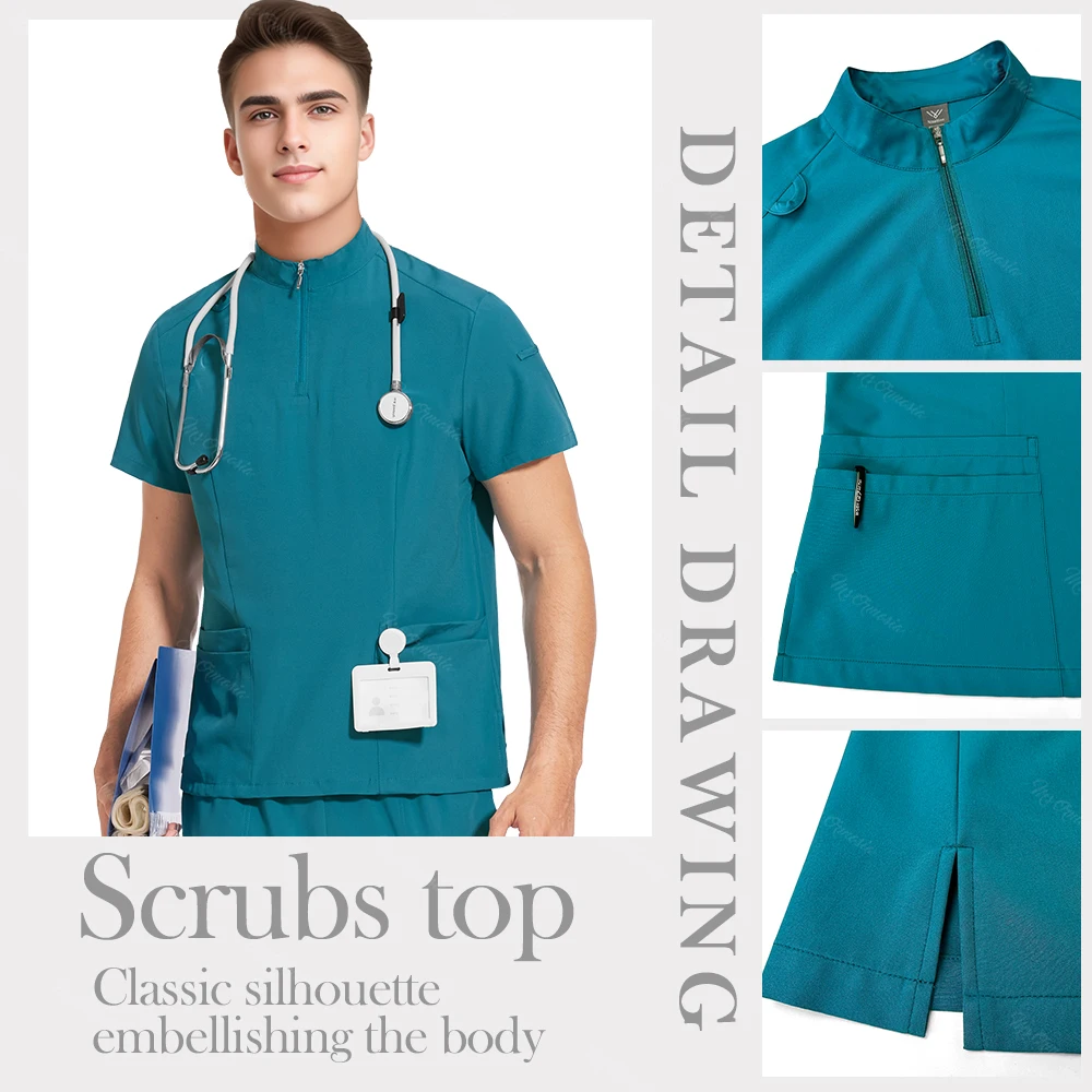 Multicolor Clinic Scrubs Set Unisex Beautician Workwear Medical Nursing Uniforms Pet Shop Work Clothes Nurse Surgical Uniforms