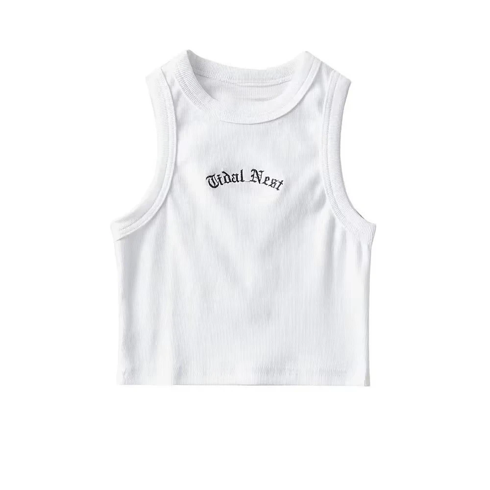 

INS, летний новый эластичный тонкий хлопковый жилет с круглым вырезом Spice Girl, гладкий женский хлопковый жилет с принтом вашего силуэта