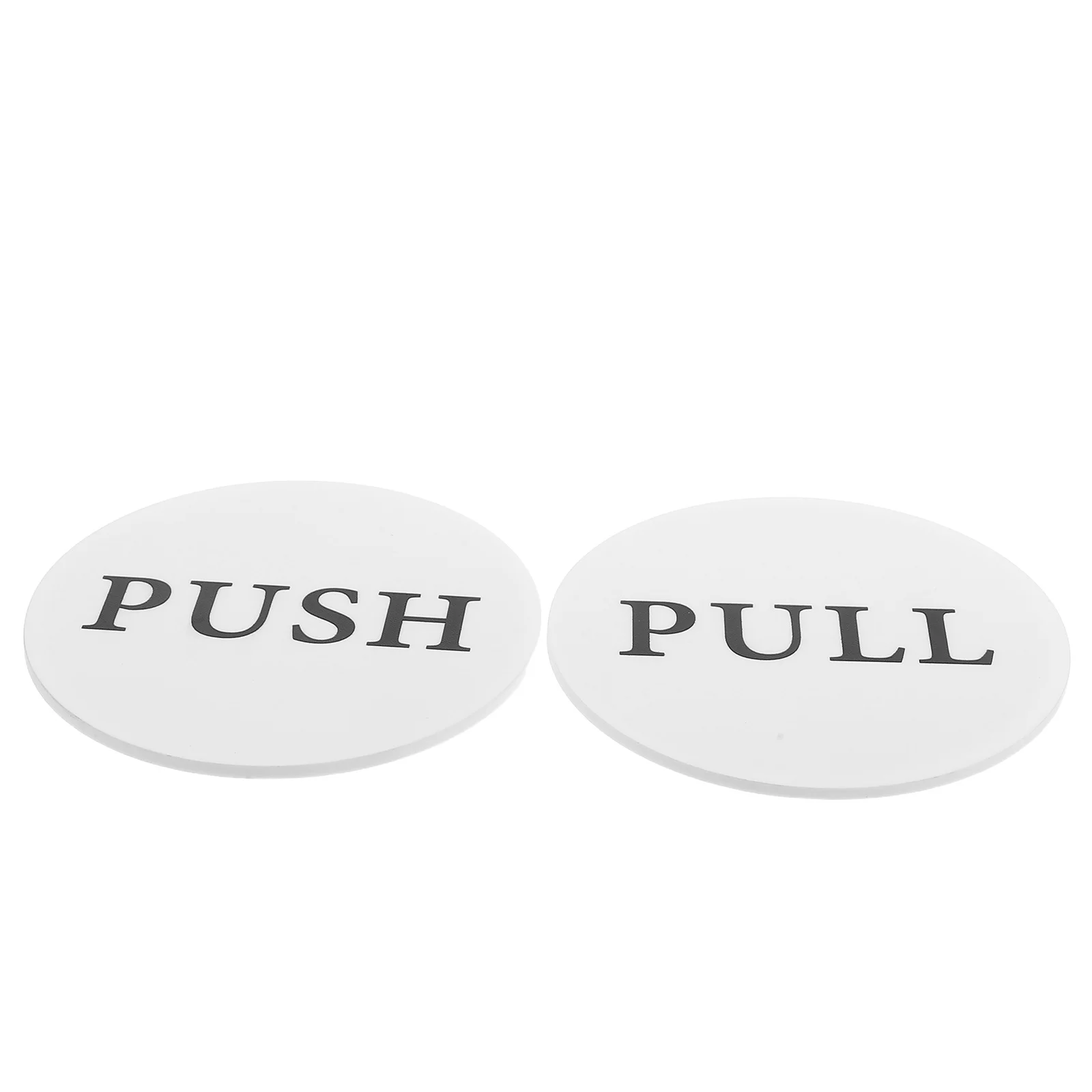 

2Pcs Removable Acrylic Round Door Sticker for Commercial Use Push Pull Marker Business Sign Easy to Apply and Remove White