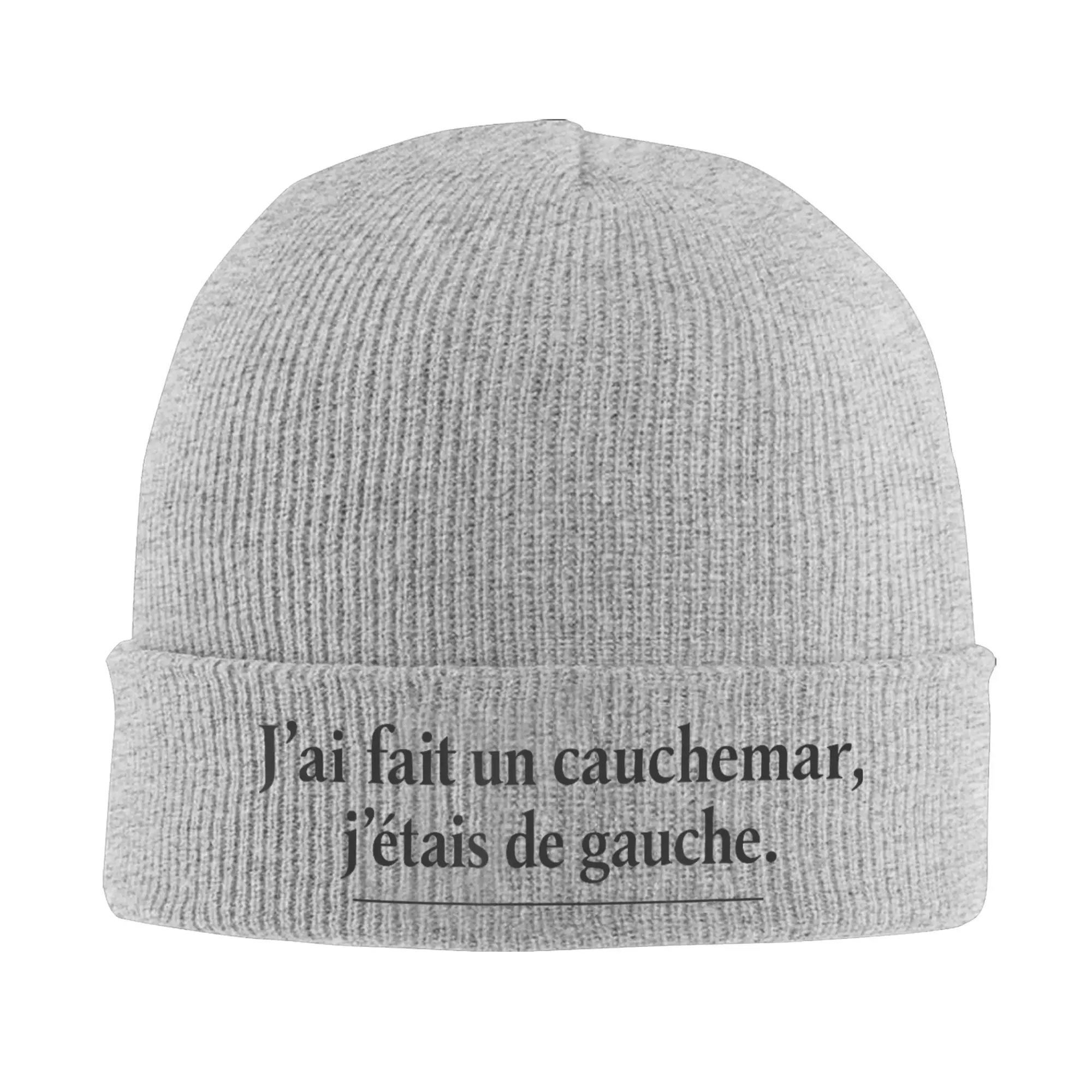 France I Have Made A Nightmare I Was Left Knitted Hats Autumn Winter Beanies Baggy Humour Caps Unisex Acrylic Fashion Skullcap
