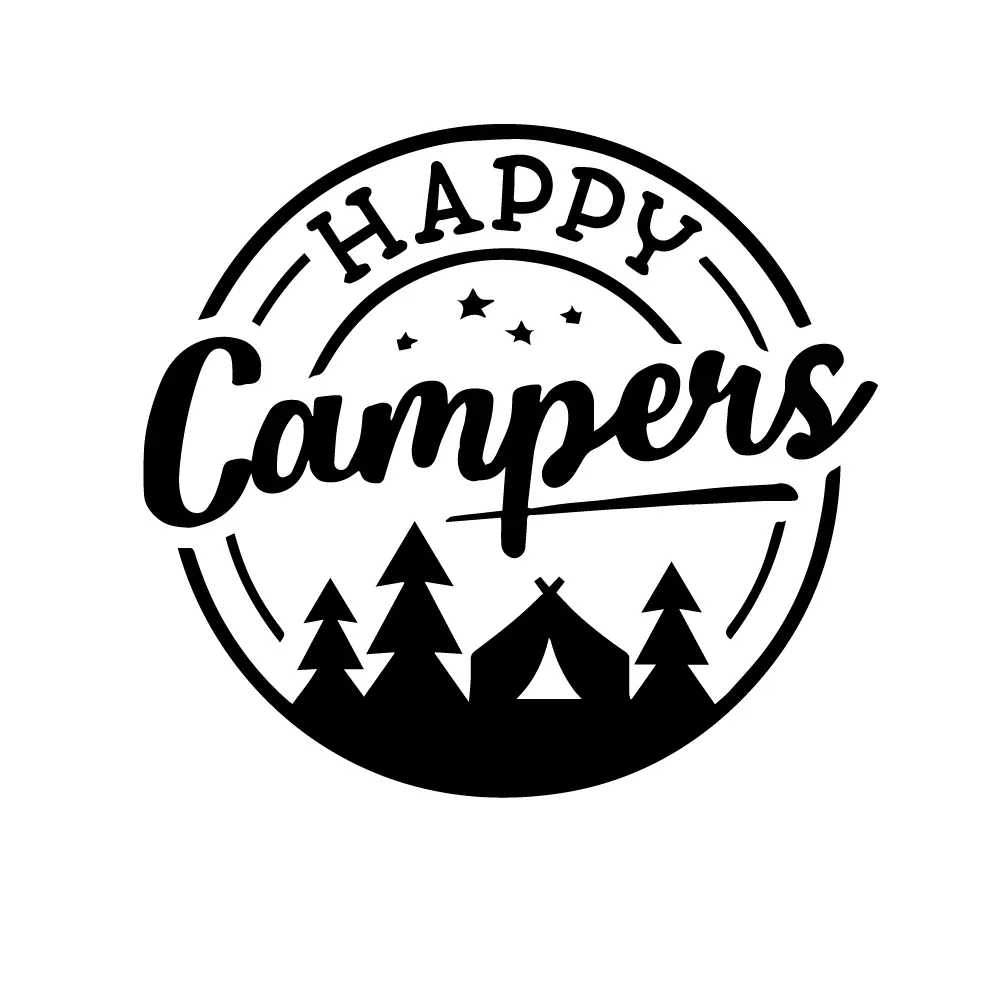 Car Stickers Caravan Accessories Creative Happy Camping Life Exterior Parts Cute, Decoration Cover Scratches Products Sticker