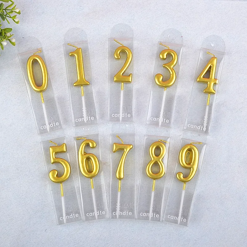 0-9 Birthday Supplies DIY Decoration Home Decor Birthday Decor Party Supplies Cake Candle Golden Number Candle