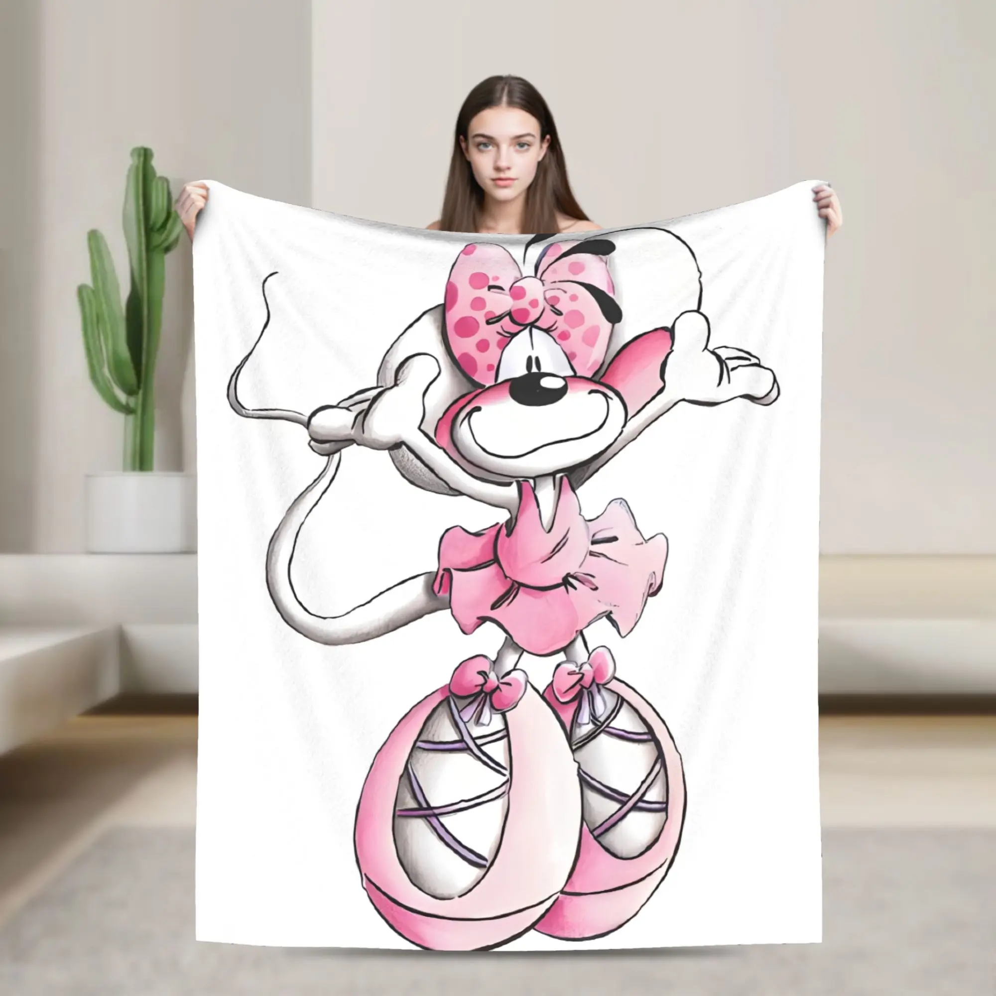 Couvertures tricotées D-Diddls de dessin animé drôle, en molleton de corail, en peluche, chaudes, pour chambre à coucher, canapé-lit, tapis