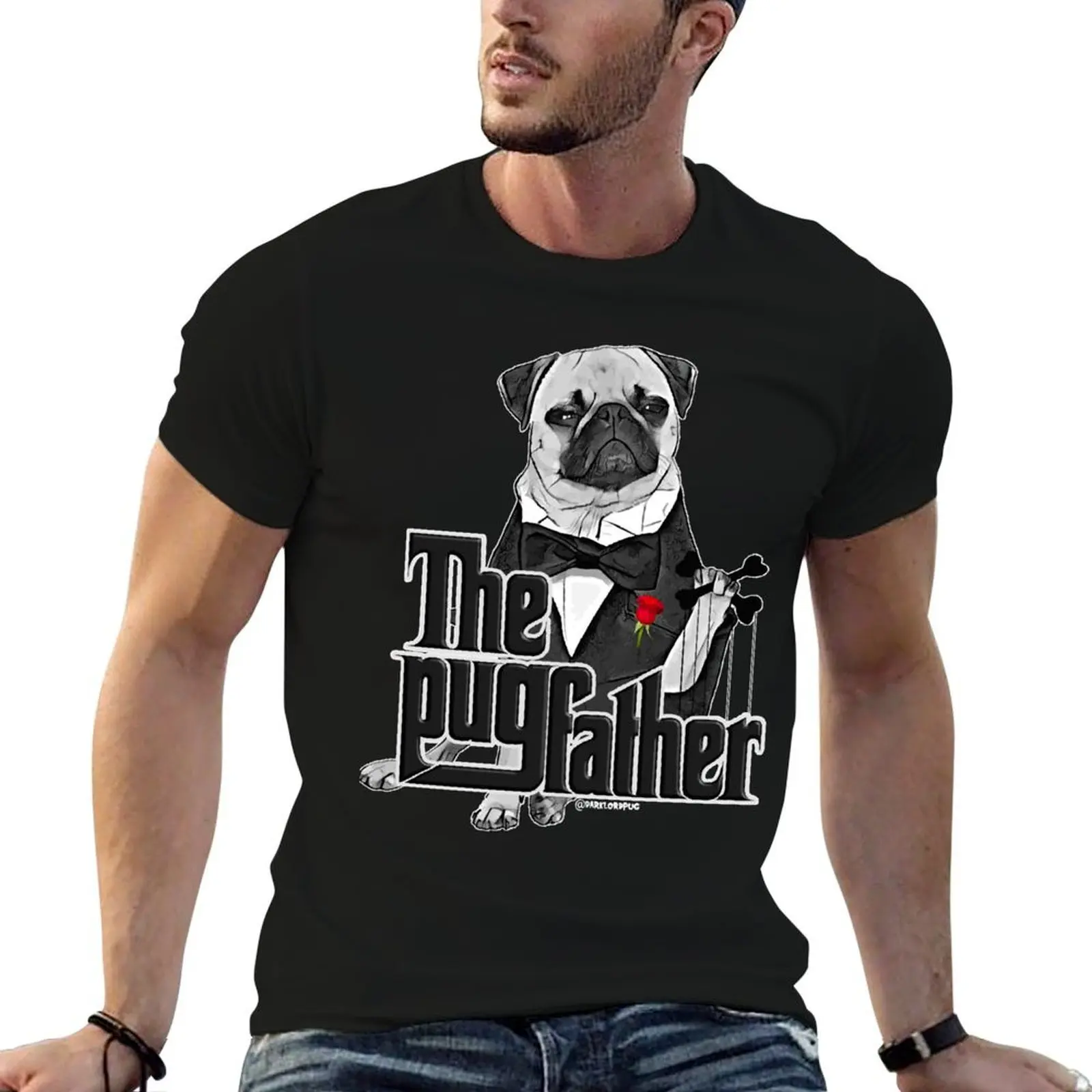 

The Pugfather T-Shirt t shirts for man cotton t shirts for man slim fit anime tshirt T-shirt