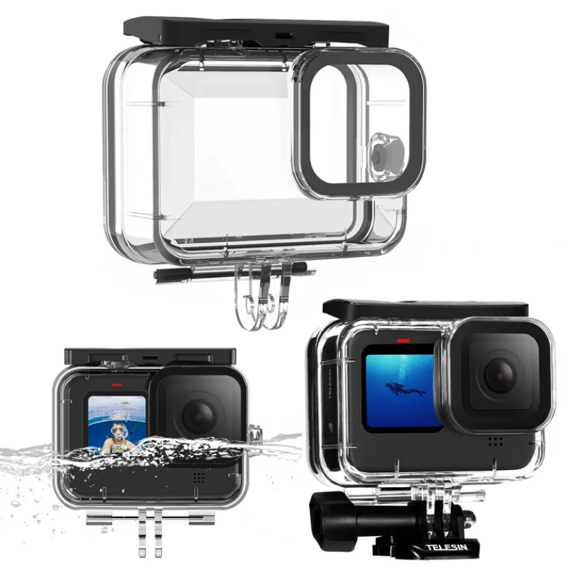 

TELESIN Waterproof Case 60M/196FT Diving Housing Underwater Cover for GoPro Hero 13 12 11 10 9 Black Action Camera Accessories