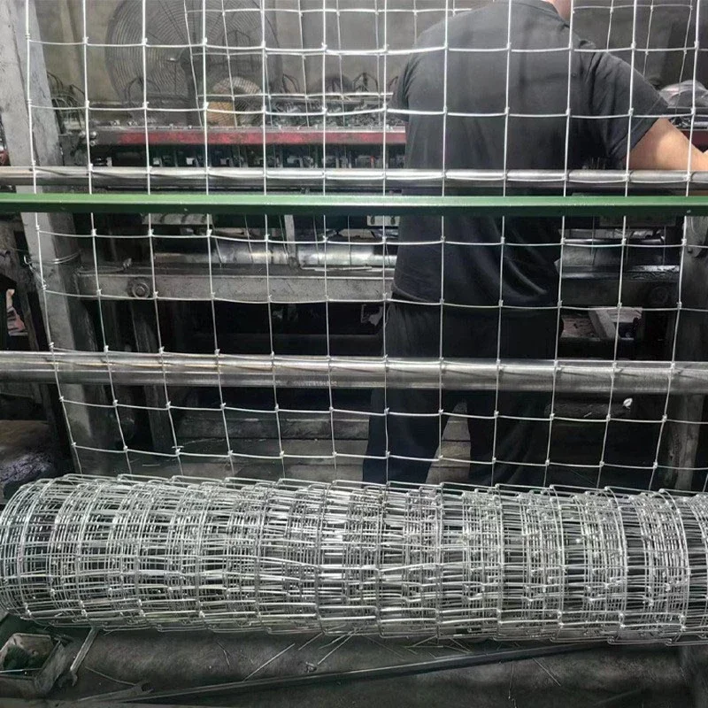 1.5Mx50M 100m Galvanized Fixed Knot Wire Mesh Farm Fence 8Ft Tall Farm Cattle Fence Curved Garden Wire Mesh Panel Farm Fencing