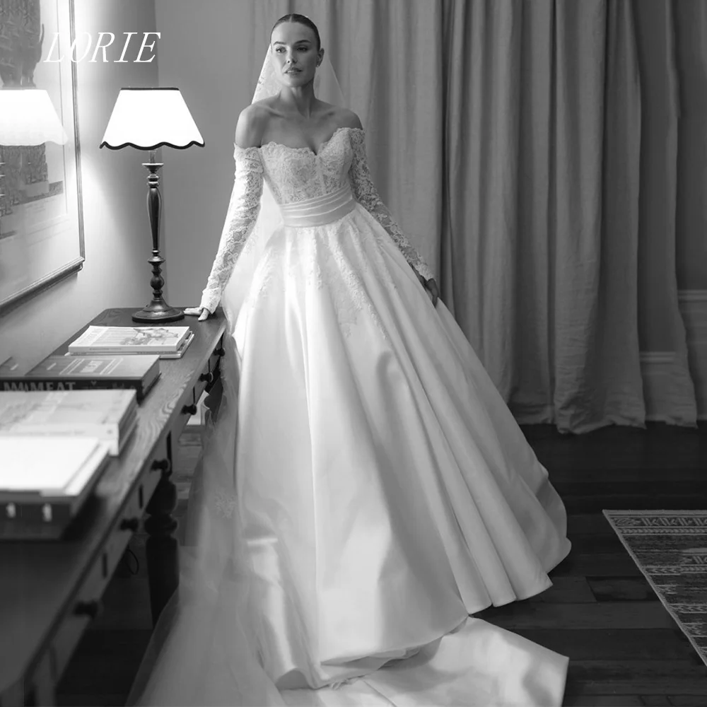 

Свадебное платье LORIE класса люкс, фасон А-силуэт, с вырезом «сердечко», кружевное, с аппликациями, элегантное, на заказ, 2026