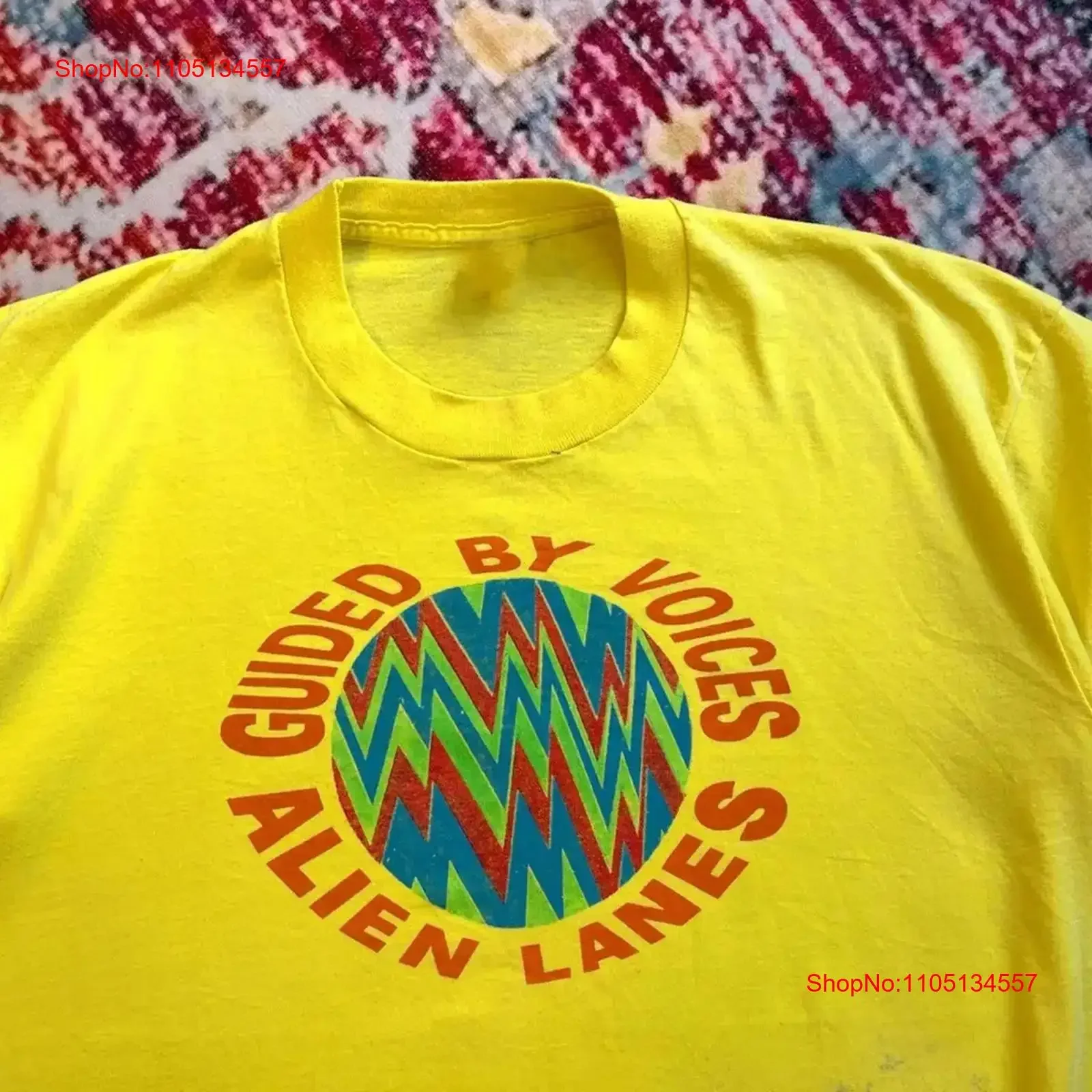 Vintage 1990s GUIDED BY VOICES Band Fan Yellow All Size T Shirt 3C4 vintage Washed homme Top For Everyday Wear fashion