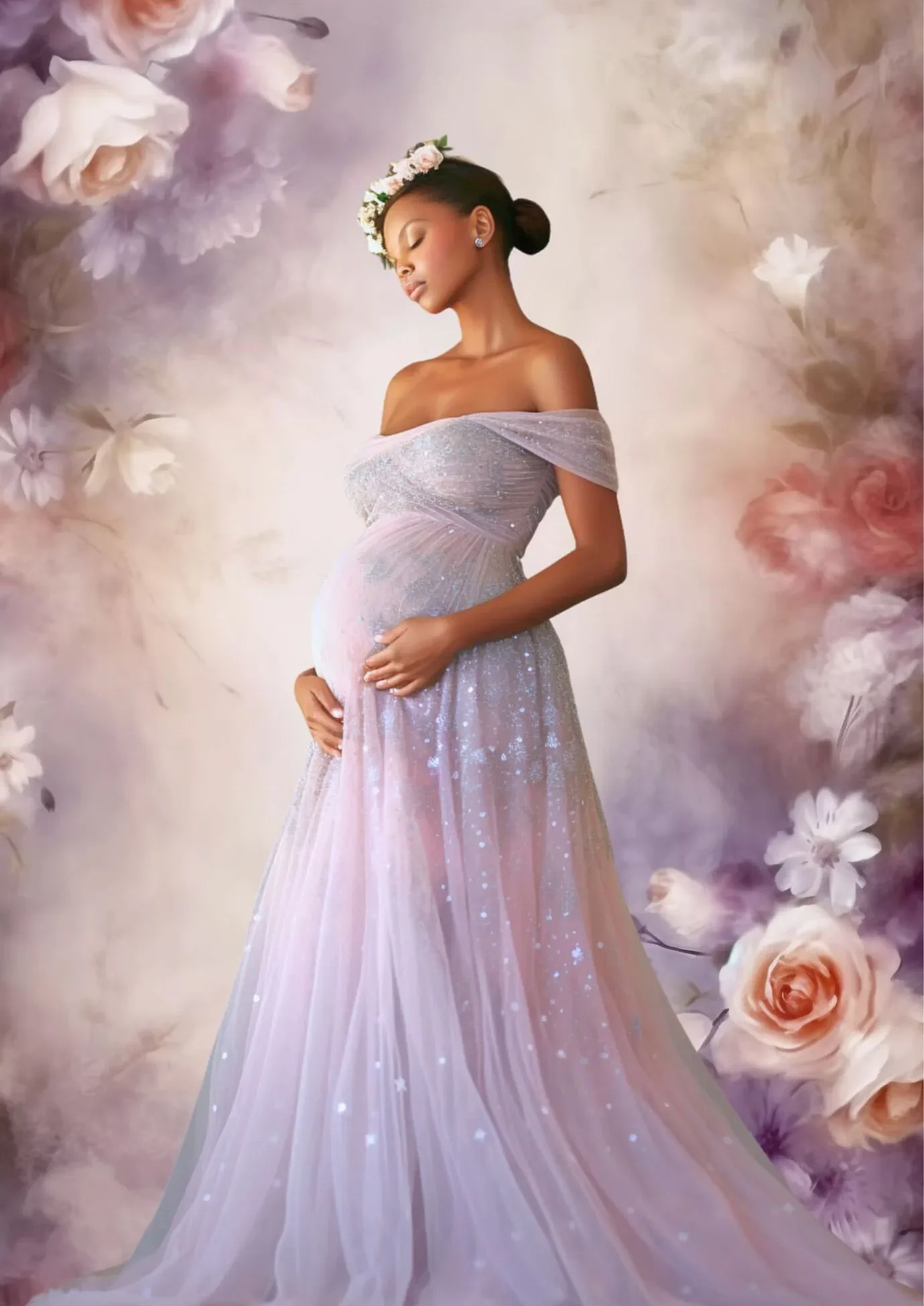 Mehomond Fotografie Hintergrund Ölgemälde Textur Blumen Erwachsenen Geburtstag Hochzeit Mutterschaft Porträt Dekor Hintergrund Foto Studi