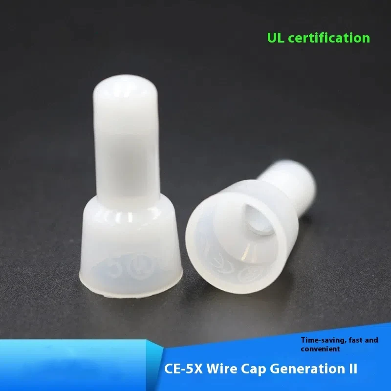 500Pcs Ce5x Crimping Cap Nylon Nipple Flame Retardant and High Temperature Resistant Closed Terminal Transparent Wiring Cap