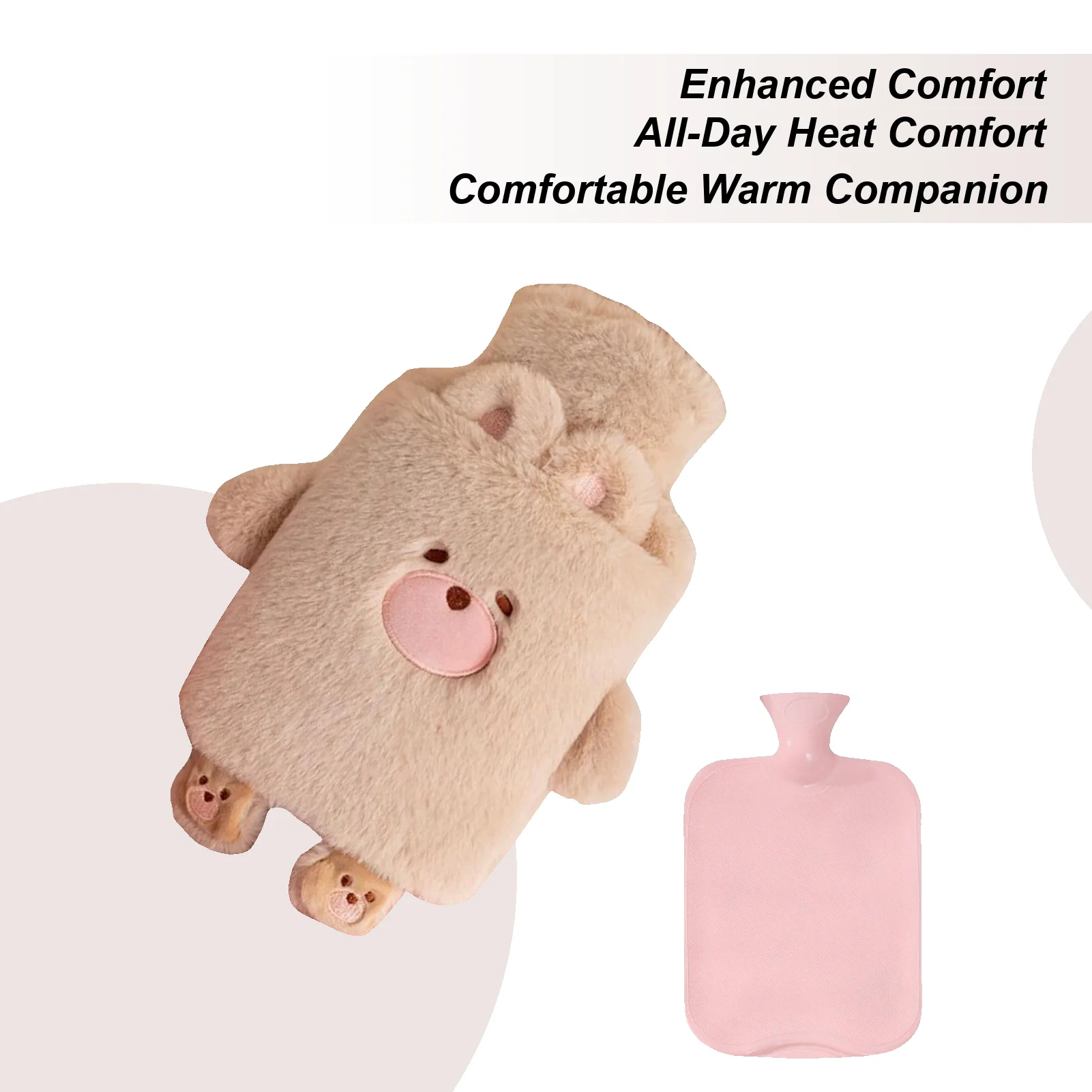 

Hot Water Bottle Plush 1L Animal Shape Warming Supplies Cartoon Hot Water Bag For Patients Elderly Students Athletes Players