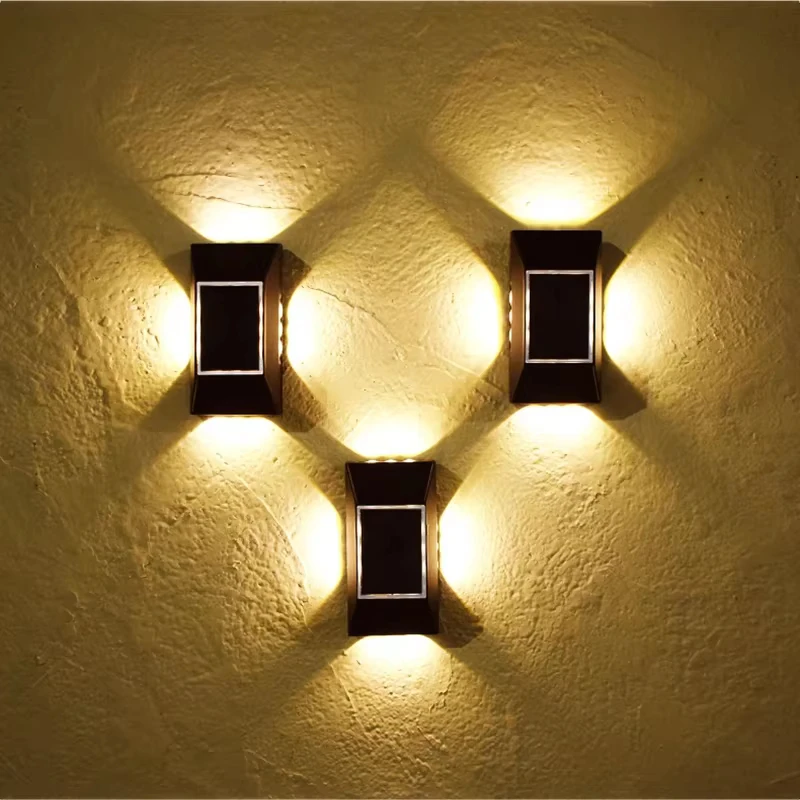 1/3pcs 12 LED Solar Wall Lamp Outdoor Waterproof Four Sides Glowing Light Staircase Villa Balcony Lighting Solar Wall Lights image 3