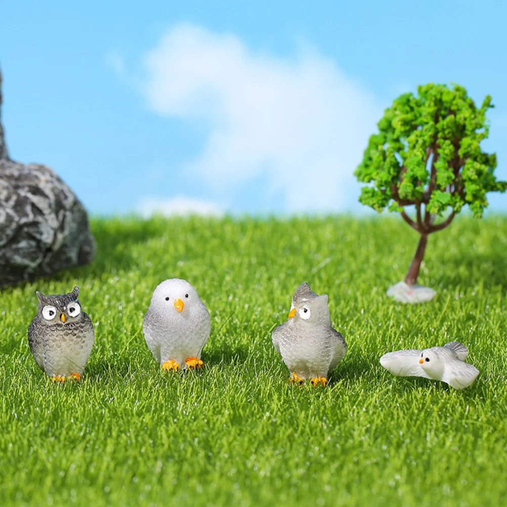

12Pcs Stylish Owl Ornament Realistic Garden Art Decor Nature Lovers Gift Miniatures Party Decorations Adorable Owl Decor