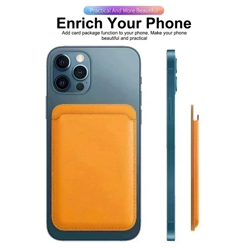 Кожаный магнитный чехол-кошелек Magsafe для iPhone 14, 12, 15, 13 Pro Max, чехол для магнитной карты Samsung S23 S22 Ultra, аксессуар