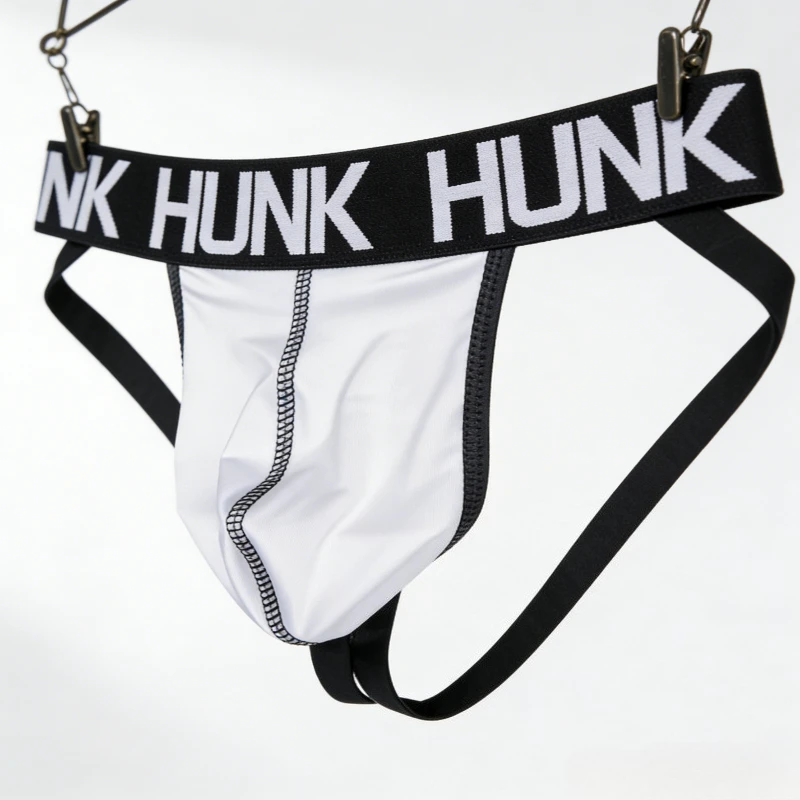 Celana Dalam Pria HUNK Athletic Jockstrap Performance Jock Thong, Menyerap Keringat, Bernapas, Model Low-Rise, Celana Dalam Training Tanpa Punggung, G-String