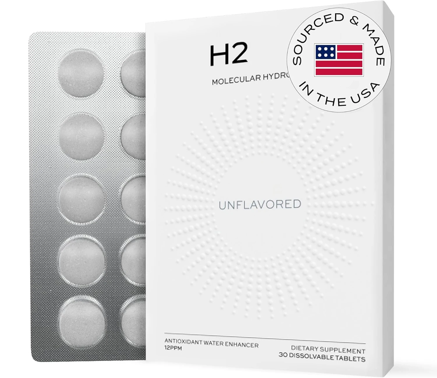 

Molecular H2 Hydrogen Water Tablets with Magnesium, 12PPM Hydrogen Tablets Support Cellular Health, Recovery, Cognitive Function