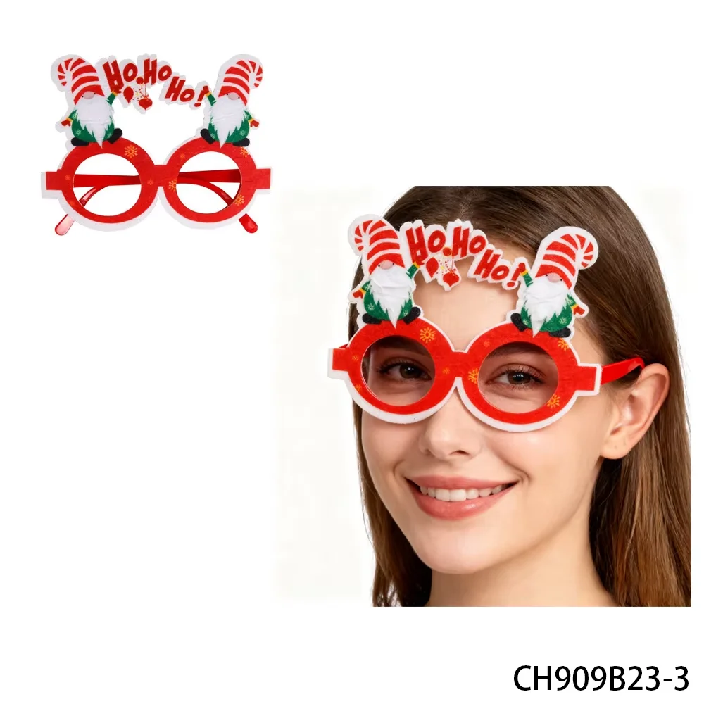 PESENAR Whimsical Christmas Gnome Eyewear: "Ho Ho Ho" Design & Candy Cane Hats for Festive Cheer
