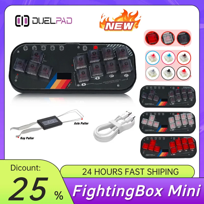 

FightingBox Mini SOCD HitBox RGB Fighting Stick Controller for PC Android Switch PS4 - Multi-platform Gaming Controller