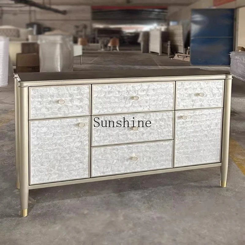 

American light luxury shell porch cabinet small apartment against the wall dining side cabinet