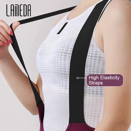 Imagen 2 del producto Lameda-pantalones cortos con pechera para mujer, petos de ciclismo transpirables sin costuras con almohadilla cómoda, pantalones cortos de ciclismo para mujer
