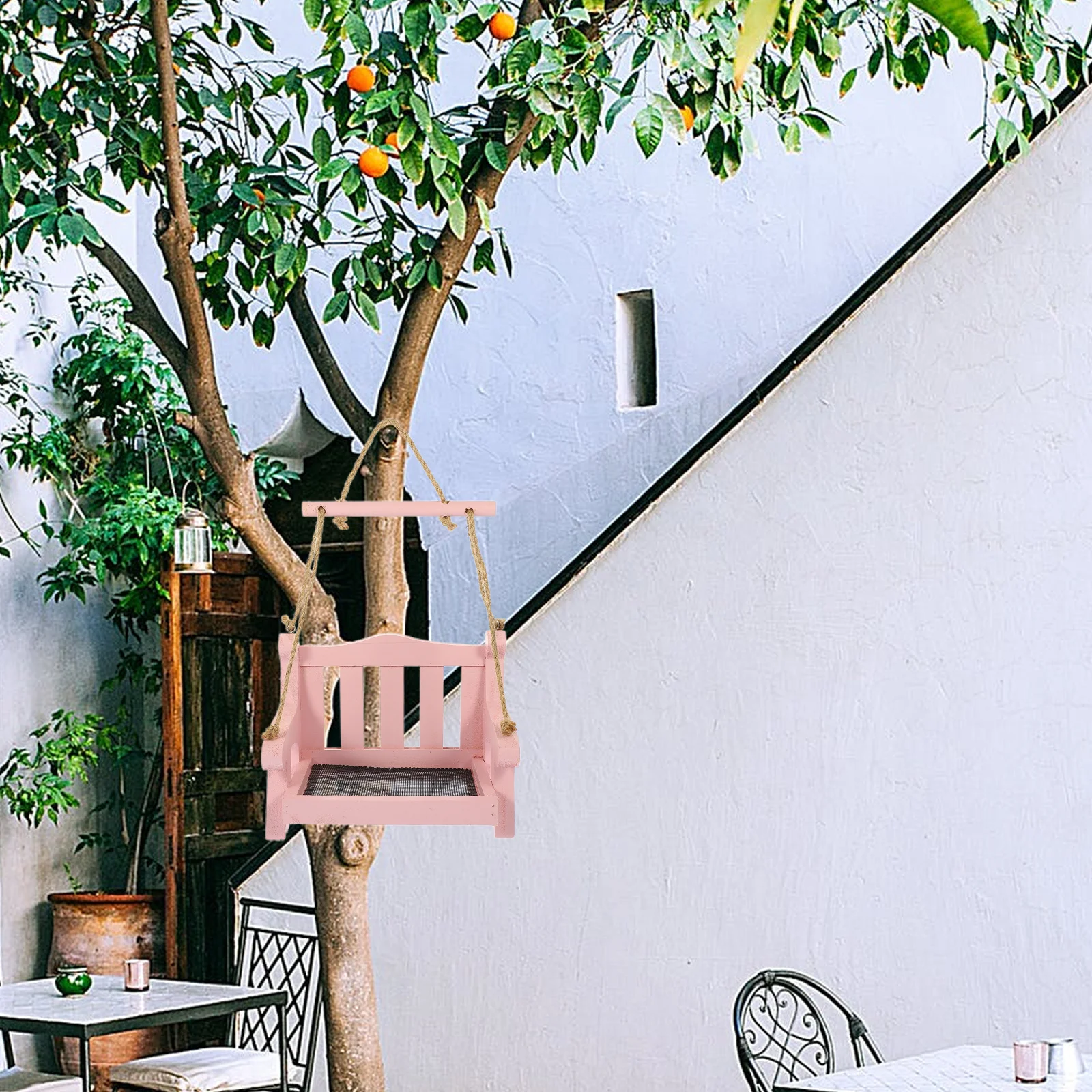 

Automatic Hanging Feeder Smooth Surface Easy Clean Balcony Garden Yard Lawn Decoration Outdoor Bird Feeding Tool Pet Bird Feeder