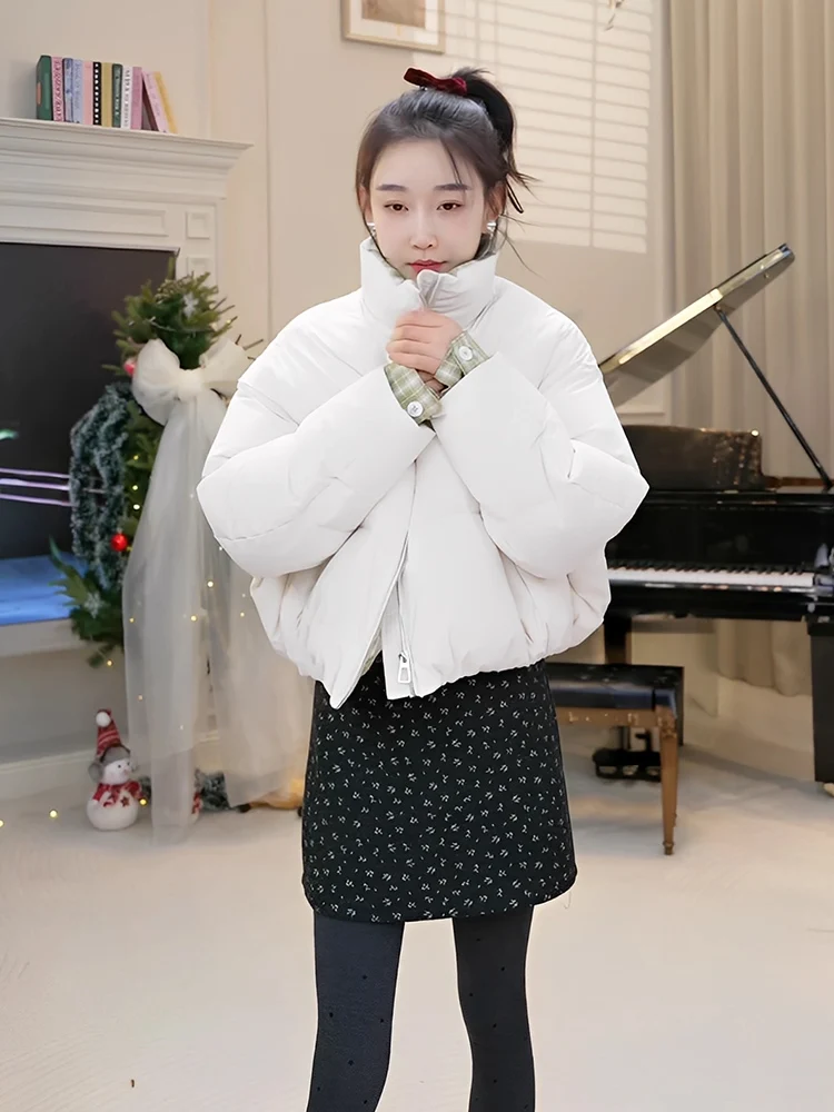 

OUDOEE Women's ort Puffer Jaet Color Blo Thi Warm Bread Sle Durable Polyester Fabric Du down Coat for Commuting