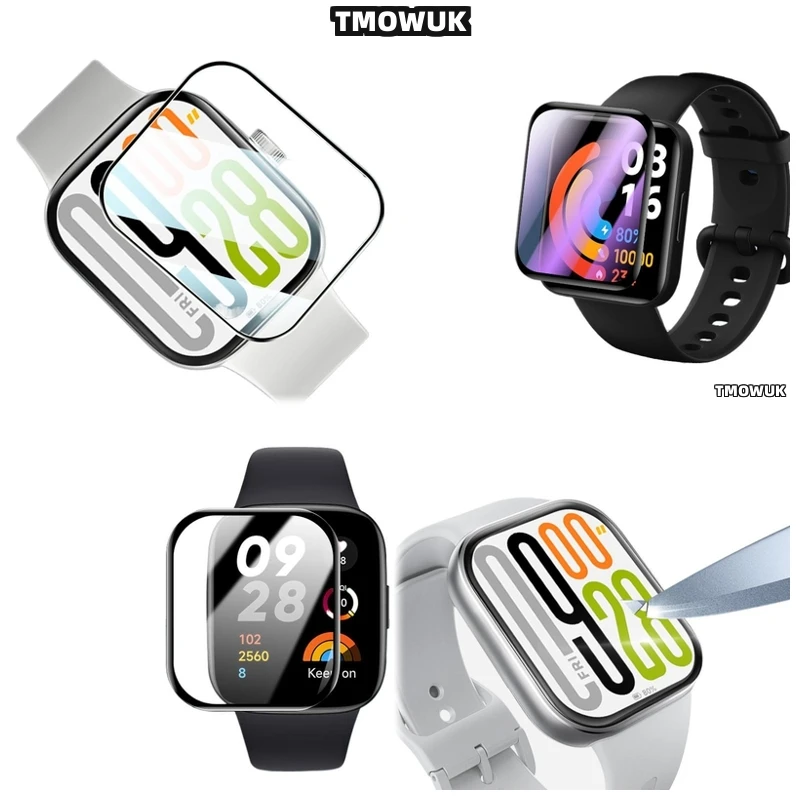 

For Xiaomi Redmi Watch 2 3 4 5 Lite Active MOVE, 3D Curved Anti-Scratch Screen Guard PMMA