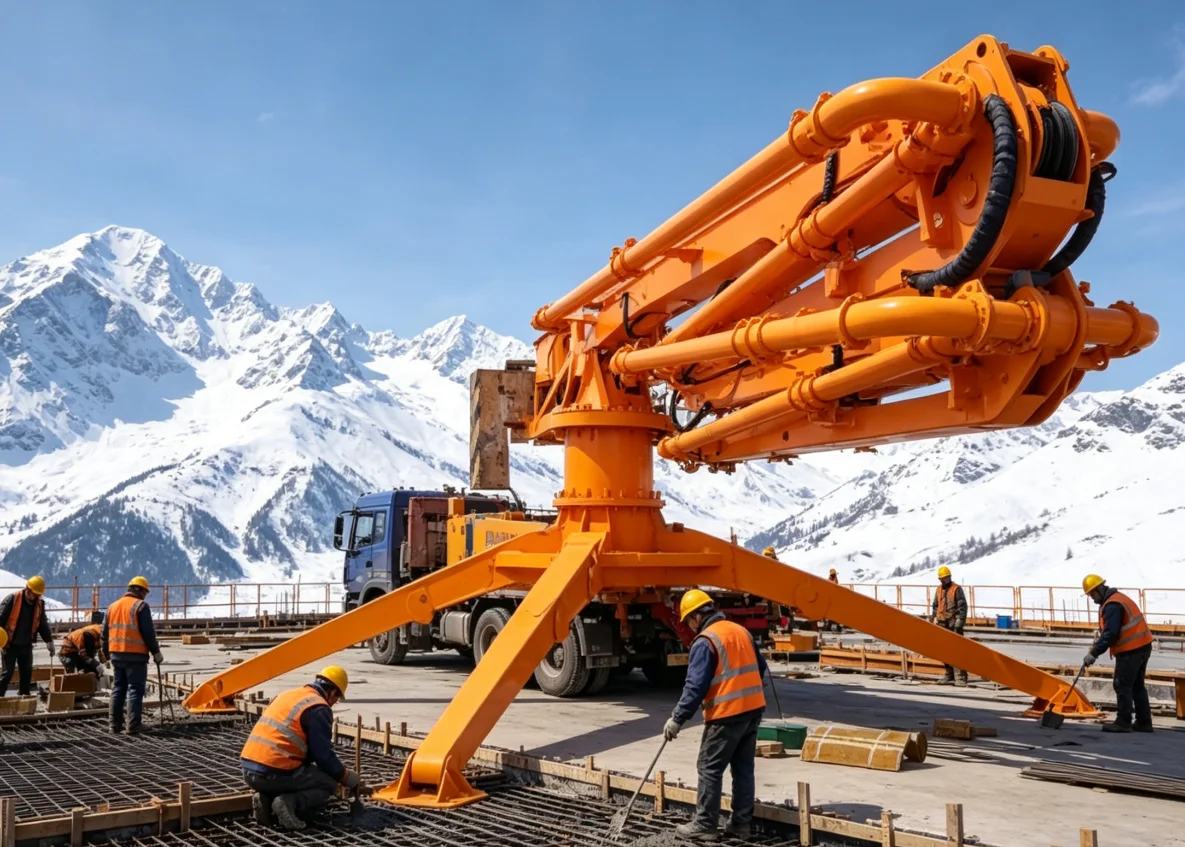 High Quality Hydraulic Truck Mounted Spider Concrete Placing Boom Mobile Concrete Distributor