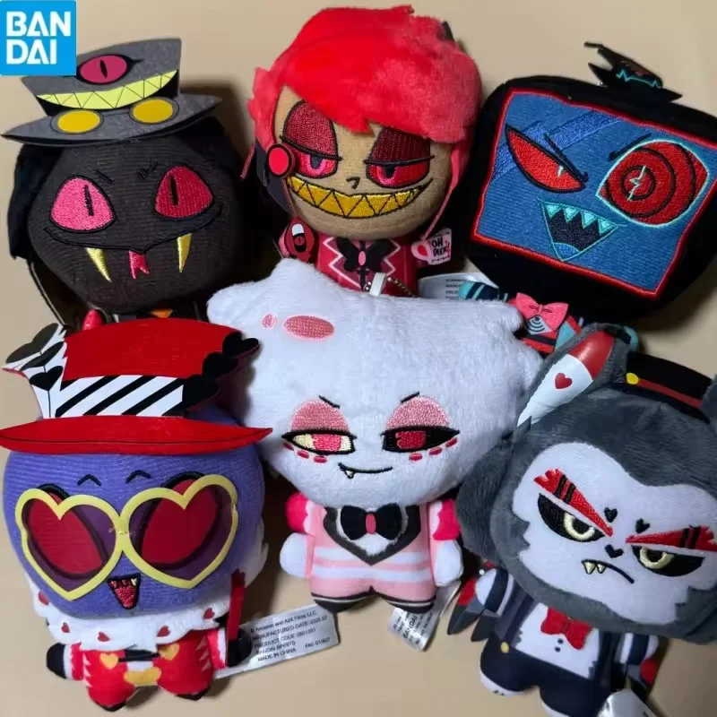 

Authentic Bandai 11cm Hazbin Hotel Alastor Vaggie Charlie Morningstar Anime Peripherals Short Plush Stuffed Doll Pendant Gifts