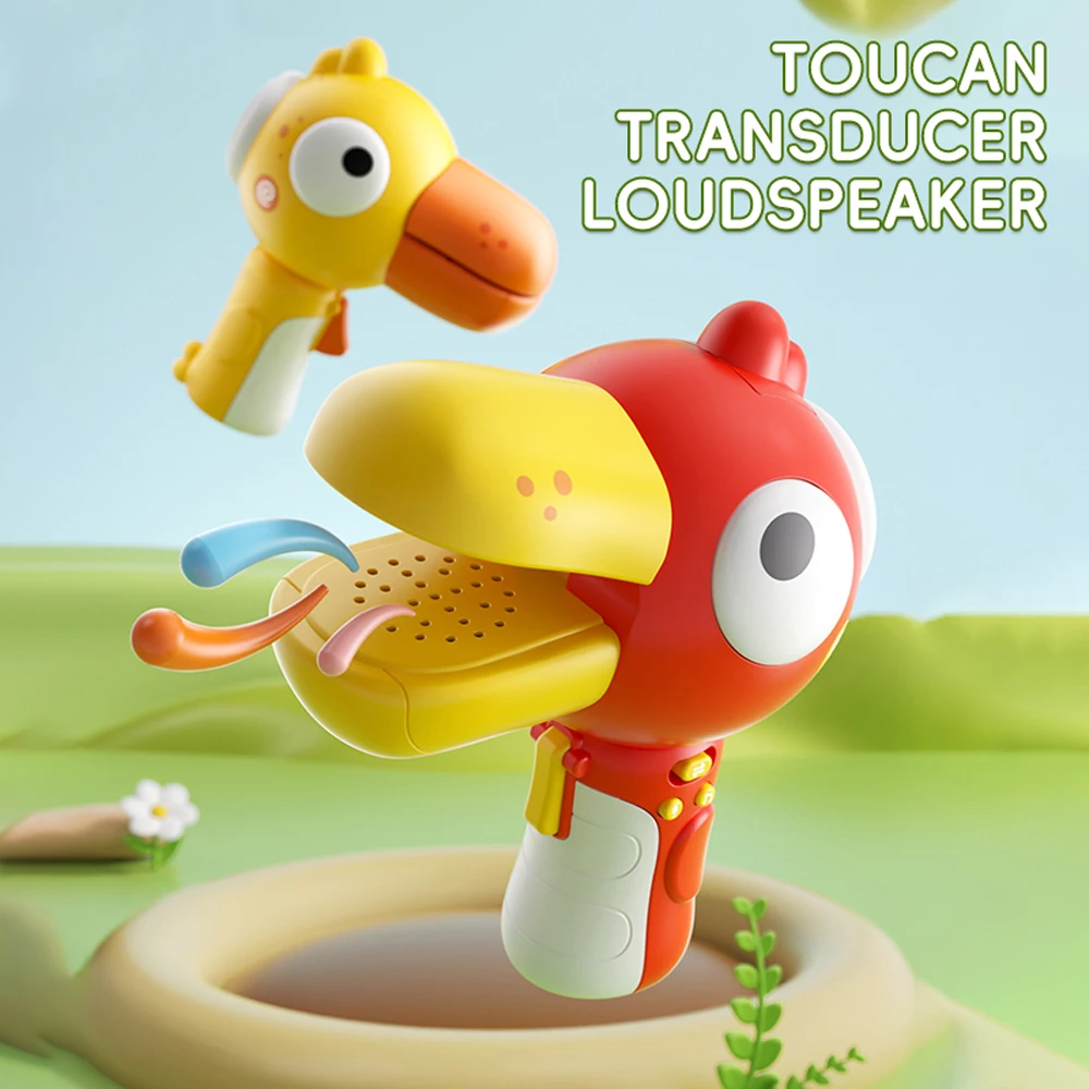 Cambio de voz para niños, altavoz eléctrico Toucan, función de grabación, dispositivo de cambio de voz, juguetes con 3 efectos de voz diferentes