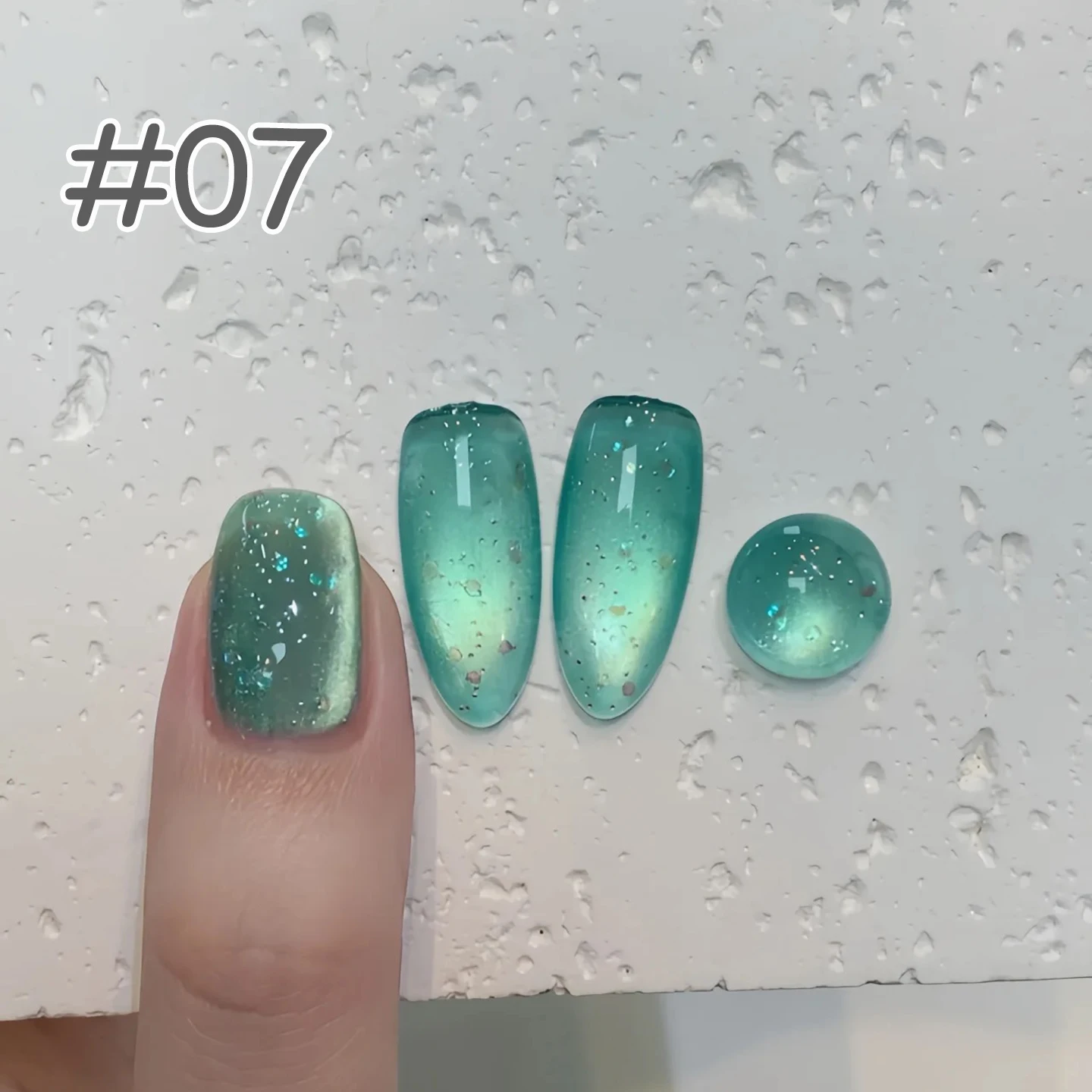 1 قطعة WS الوردي الأزرق الأبيض الأخضر تألق الزجاج حبة القط العين هلام طلاء الأظافر 2025 شعبية تبييض سوبر فلاش الزجاج الخرز هلام