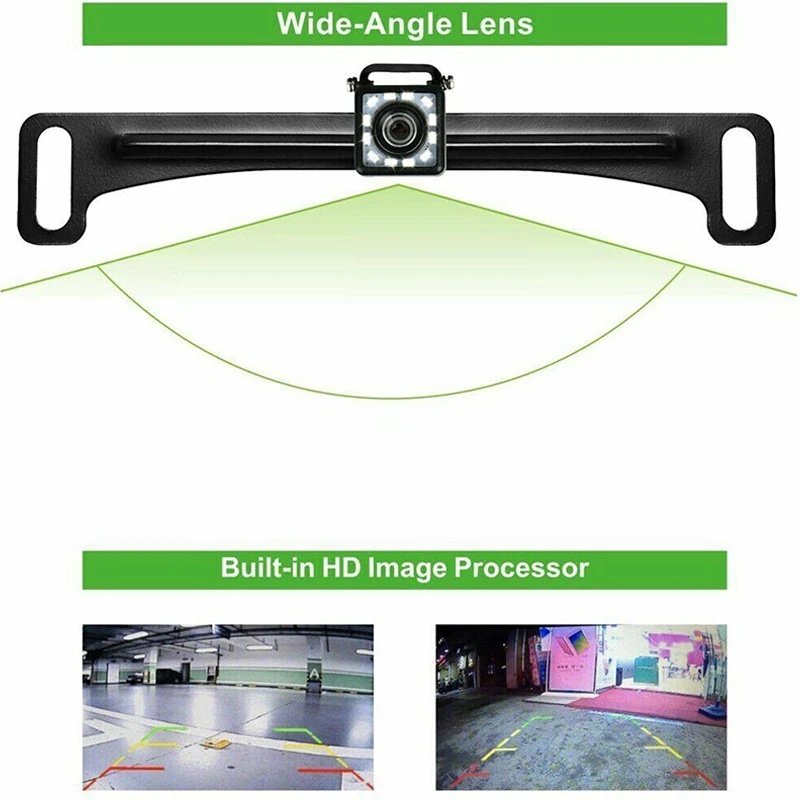 سيارة الرؤية الخلفية كاميرا احتياطية لوحة ترخيص عكس 12 LED للرؤية الليلية لمراقبة عكس وقوف السيارات SUV لاقط شاحنة التخييم RV