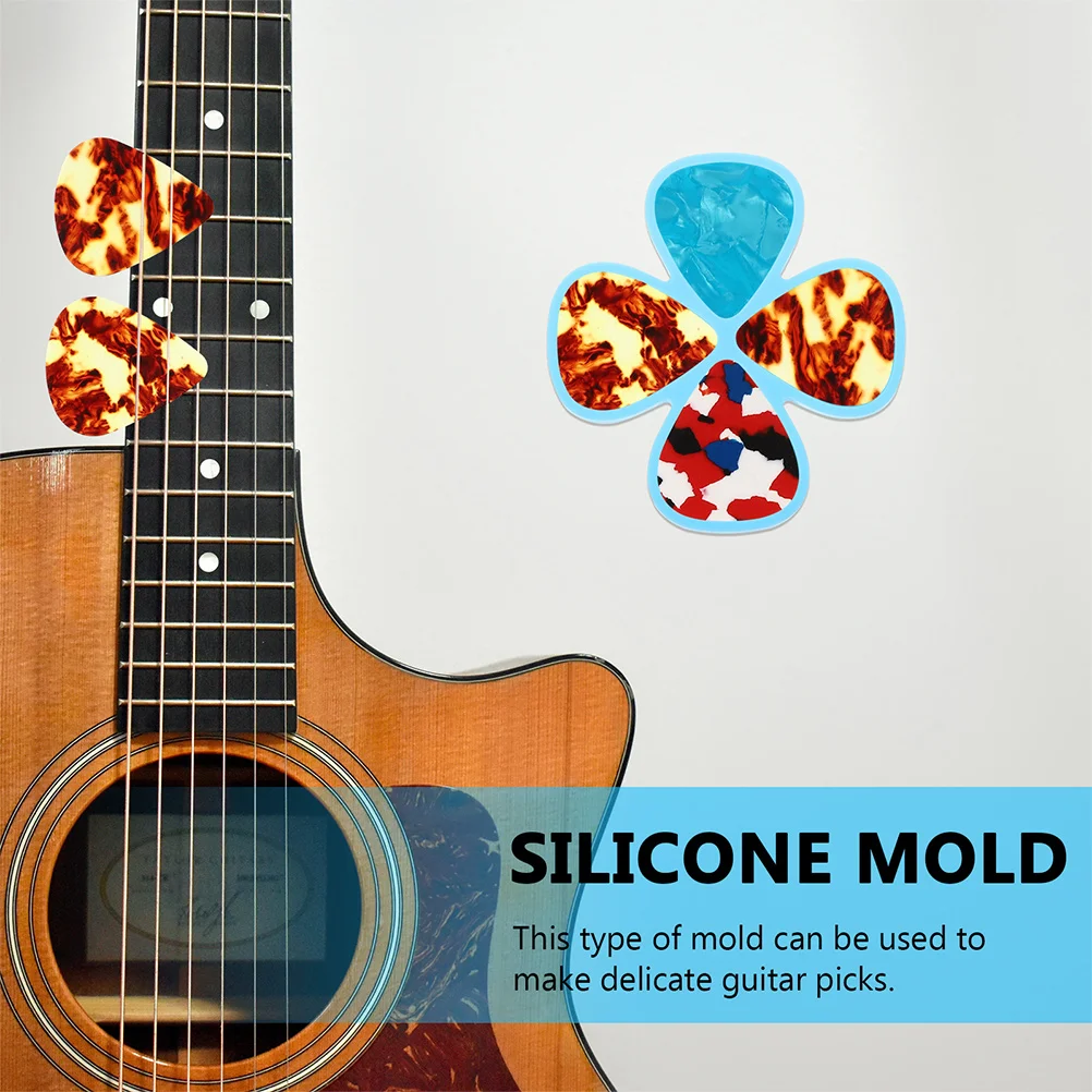 

6 Pcs Pick Mold Guitar Plectrum Silicone Mold Non stick Silicone DIY Casting Thumb Finger Picks Molds Jewelry Accessories