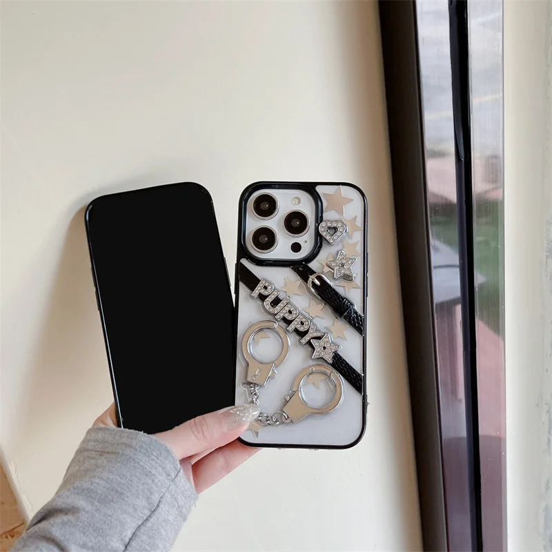 Unique design sense, three-dimensional drip glue fish bone Phone Case For iPhone 11 12 13 14 15 16 pro max